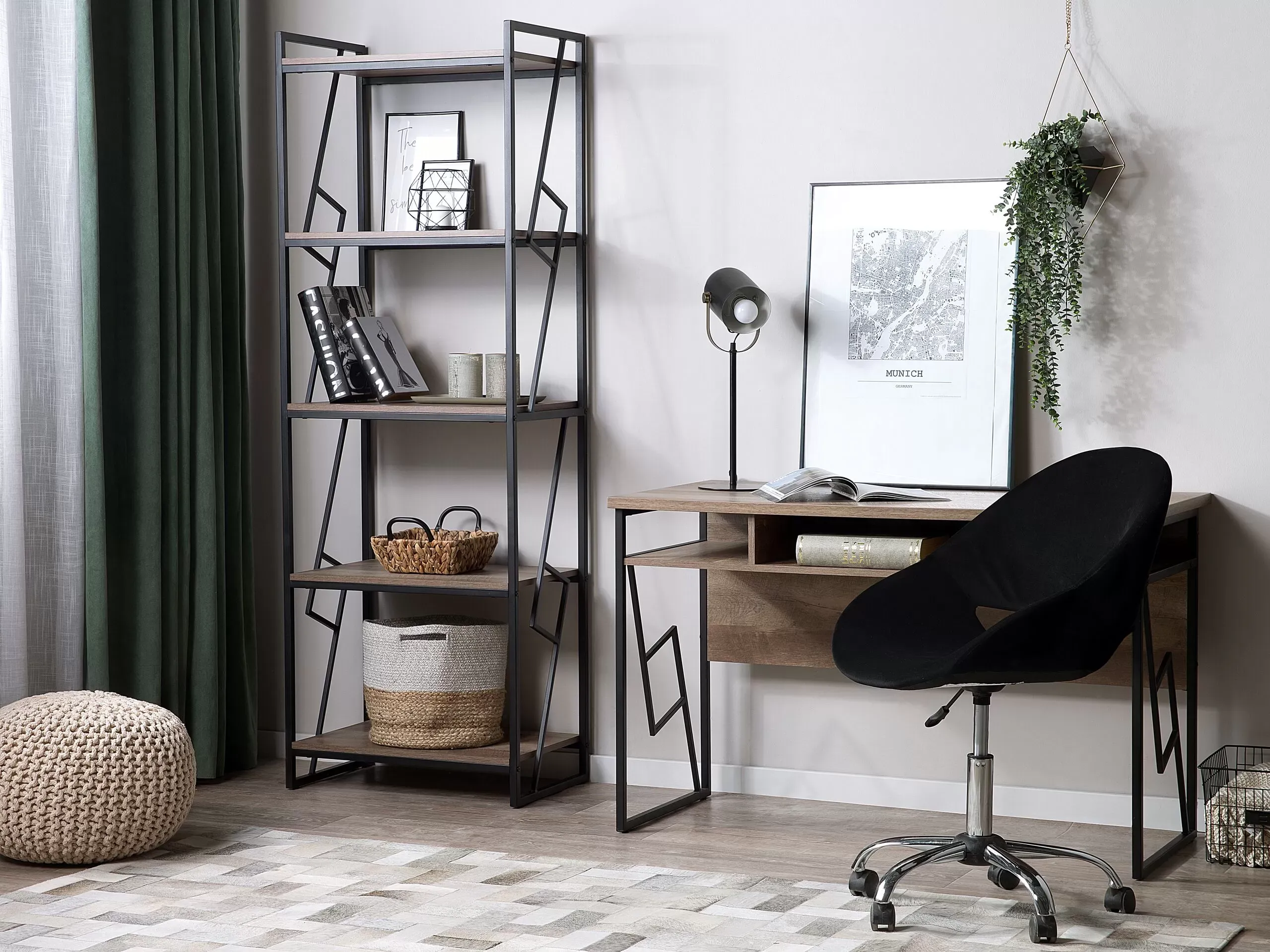 Illustration numéro 2 du produit Étagère 5 compartiments effet bois