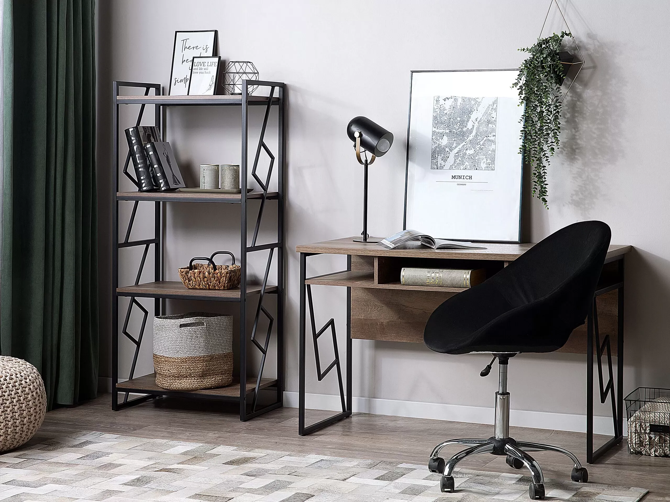 Illustration numéro 2 du produit Étagère 4 compartiments effet bois