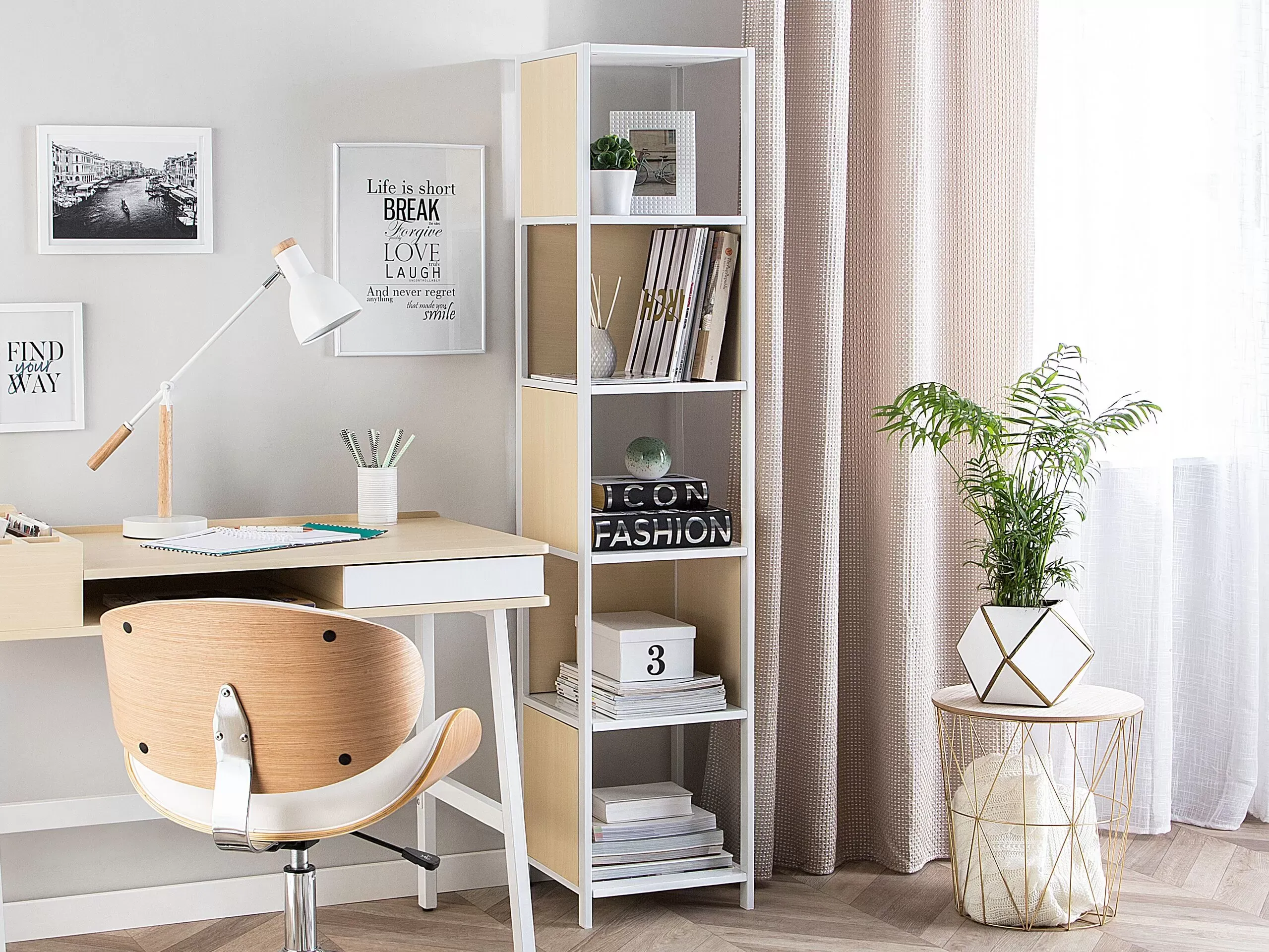 Illustration numéro 2 du produit Bibliothèque 5 étagères 165 cm blanc