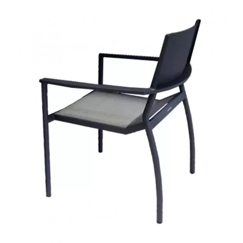 Illustration numéro 2 du produit Lot de 2 chaises de jardin en aluminium et revêtement textilène
