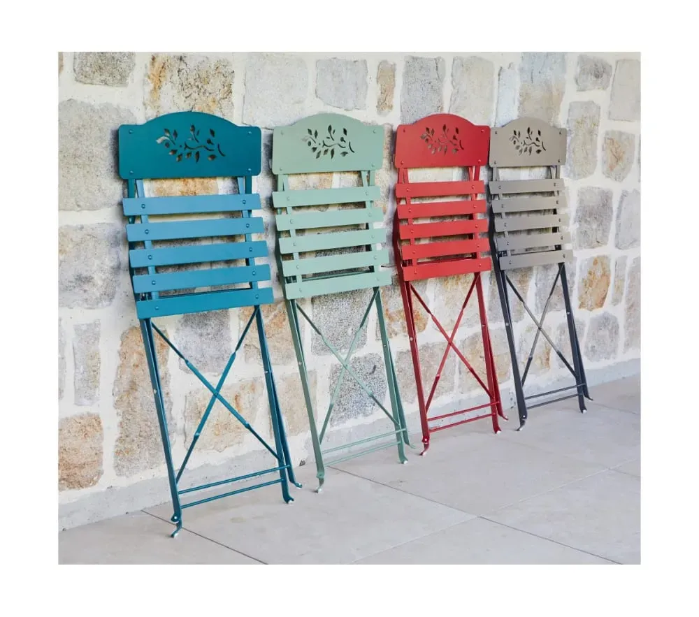 Illustration numéro 2 du produit Ensemble repas de jardin  4 places en acier gris anthracite