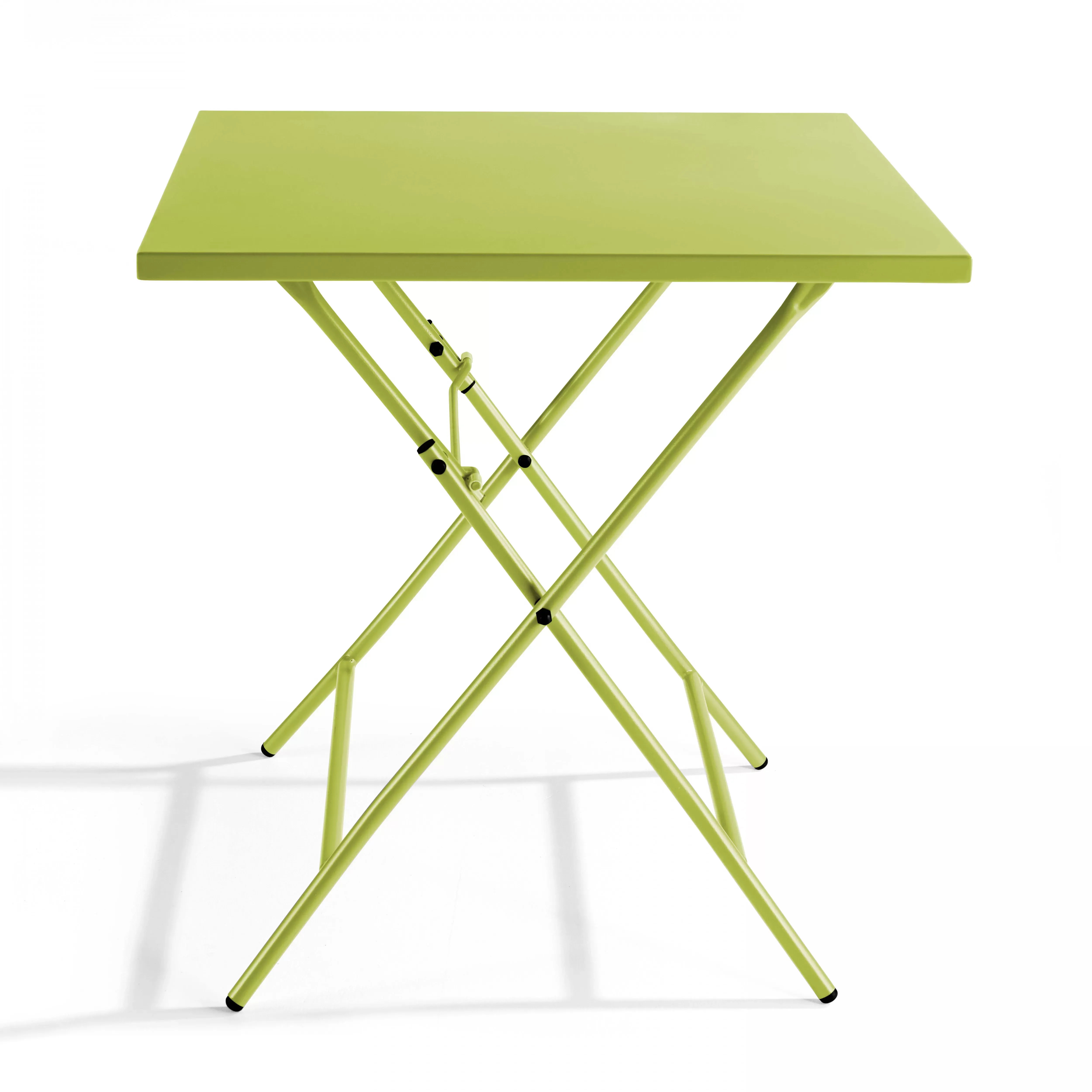 Illustration numéro 2 du produit Table de jardin pliante carrée en acier vert