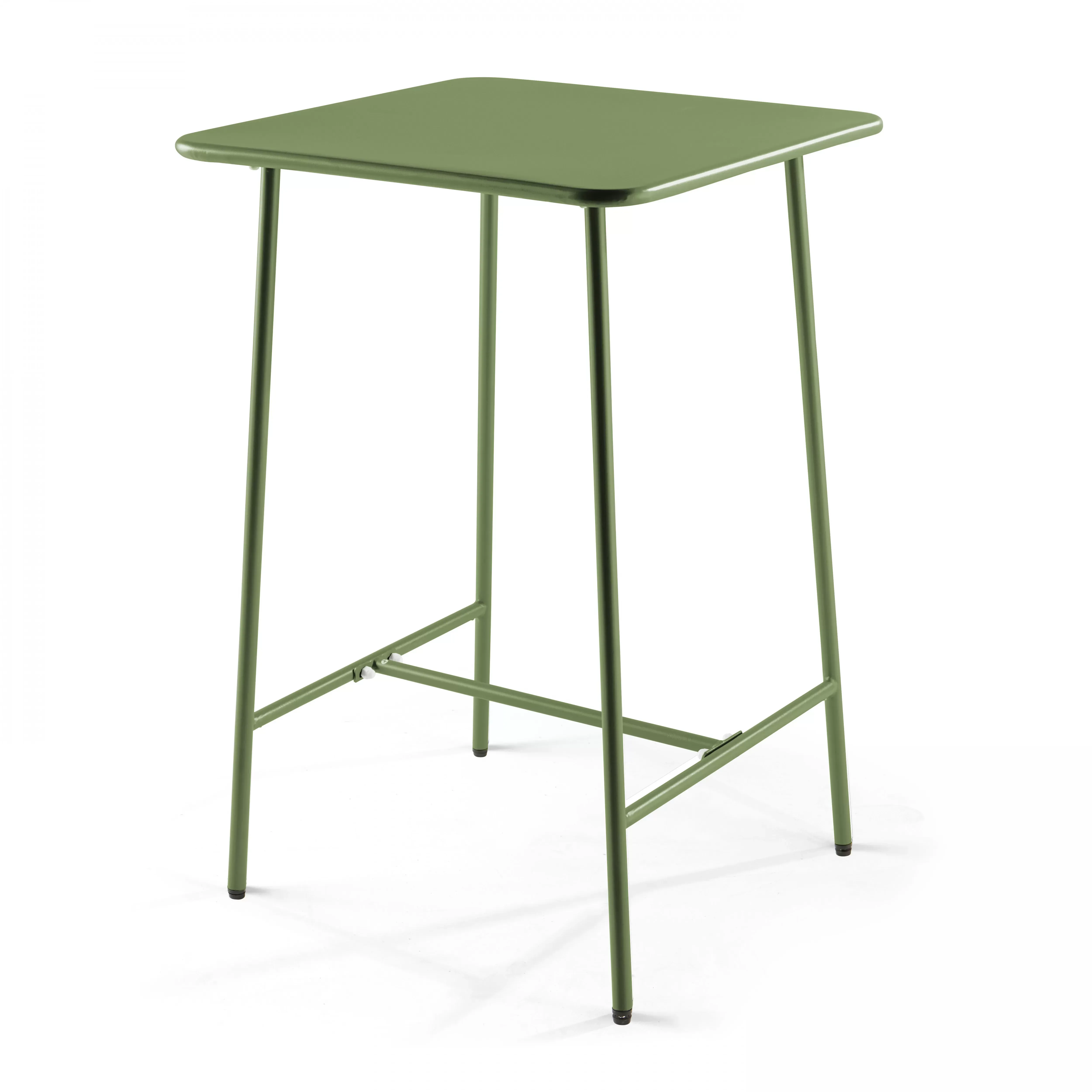 Illustration numéro 2 du produit Ensemble table de bar et 4 chaises hautes en métal vert cactus