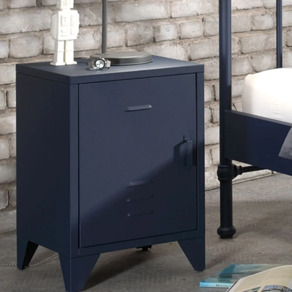 Illustration numéro 2 du produit Table de chevet 1 porte bleu