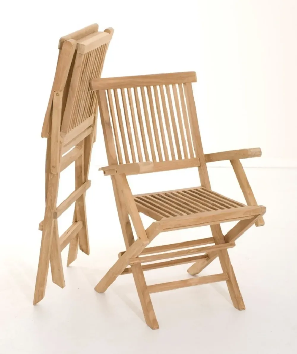 Illustration numéro 2 du produit Ensemble de 2 fauteuils de jardin en bois teck
