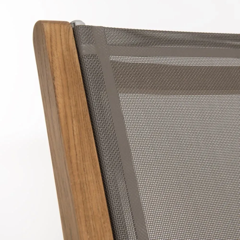 Illustration numéro 2 du produit Lot de 2 fauteuils de jardin pliants teck et textilène taupe