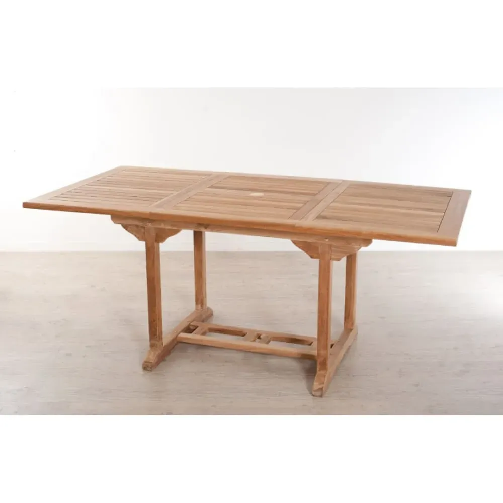Illustration numéro 2 du produit Table de jardin rect. en teck extensible 4/6 pers. L180 cm
