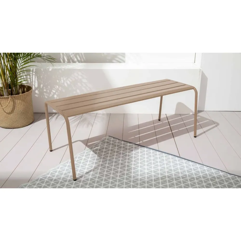 Illustration numéro 2 du produit Banc de jardin en acier taupe