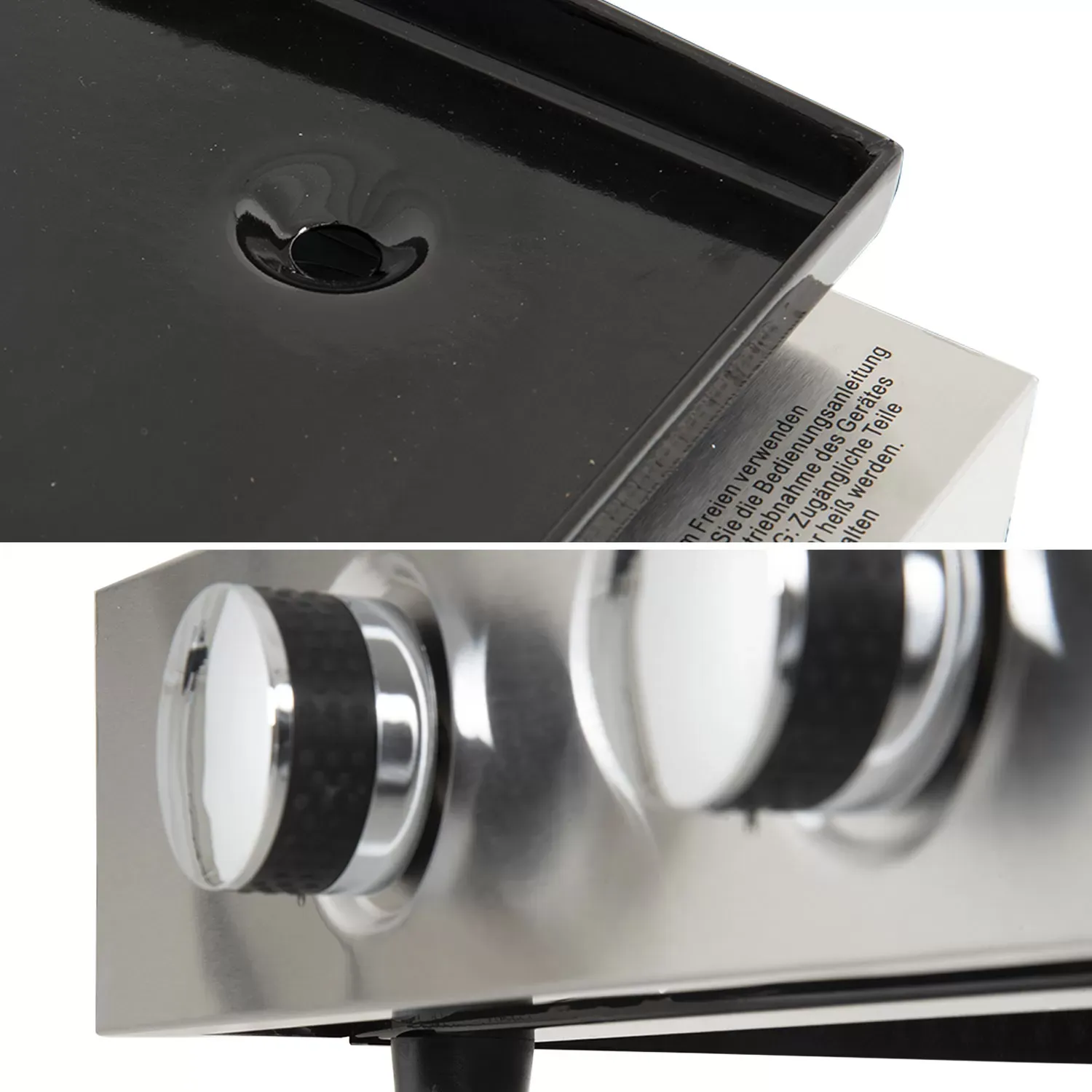 Illustration numéro 2 du produit Plancha au gaz 3 brûleurs plaque en fonte acier noir et inox