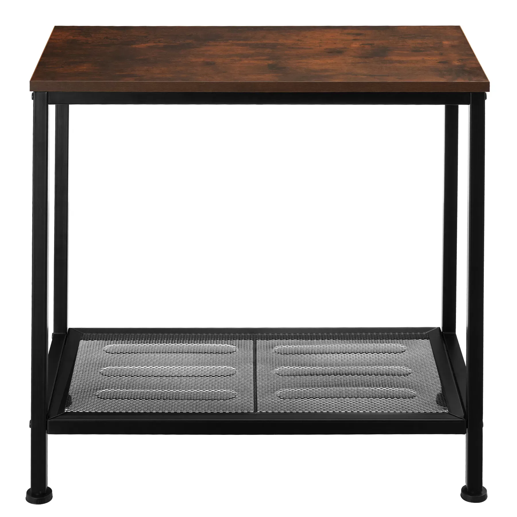 Illustration numéro 2 du produit Table d'appoint Style industriel 60 x 30,5 x 60,5 cm bois foncé