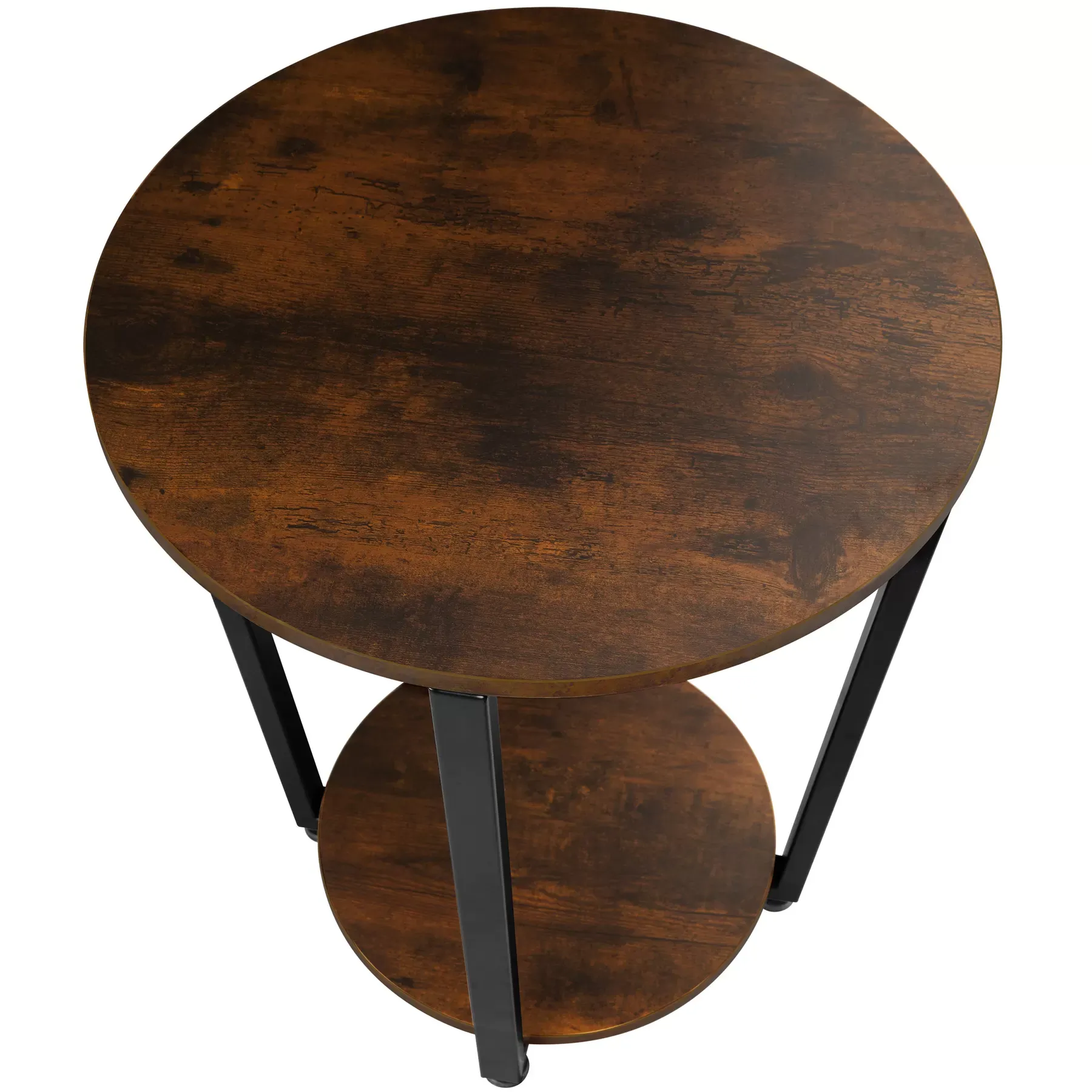 Illustration numéro 2 du produit Table d'appoint Style industriel 50 x 62,5 cm bois foncé