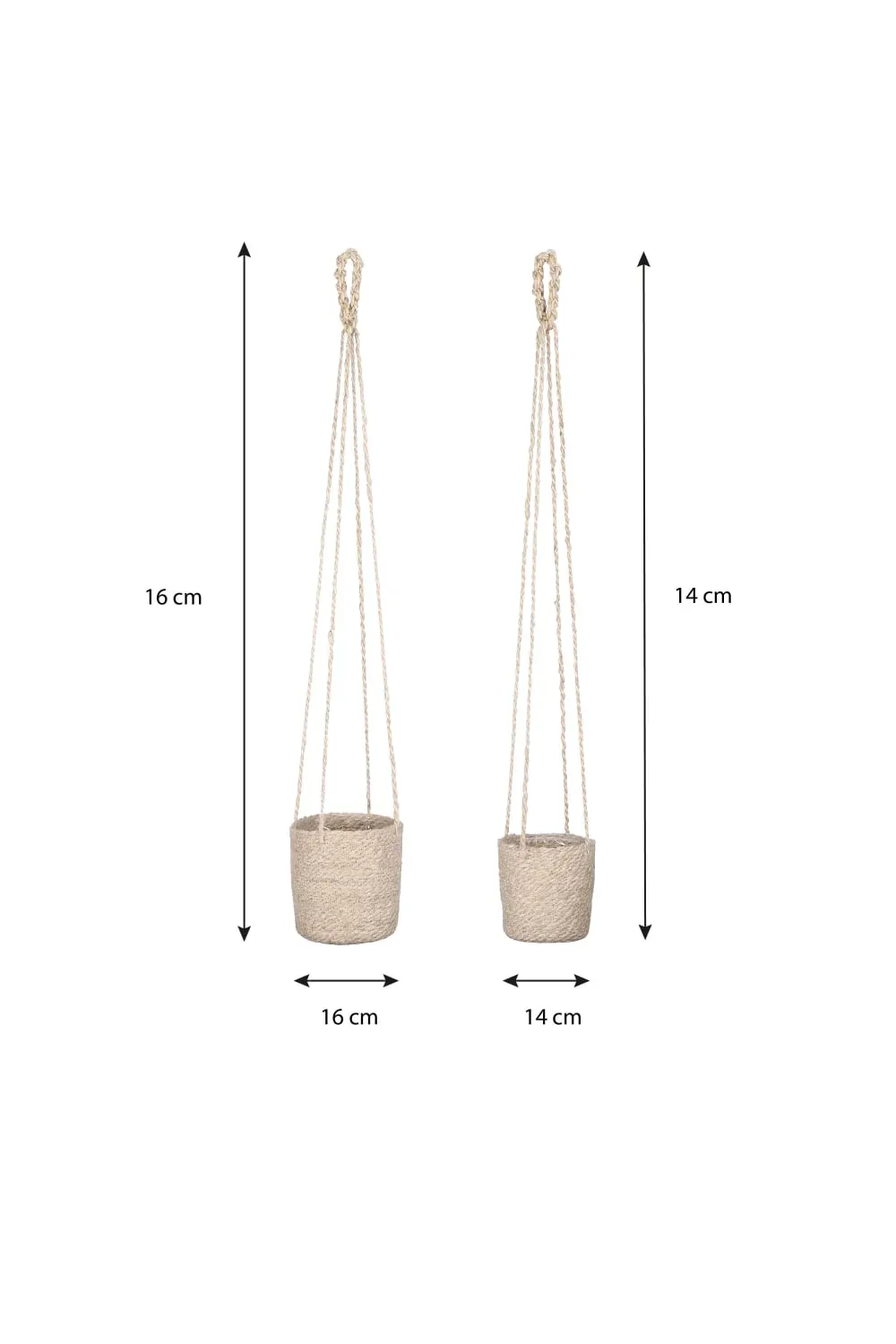 Illustration numéro 2 du produit Mica Decorations Atlantic panier suspendre creme set de 2 - h16xd16cm