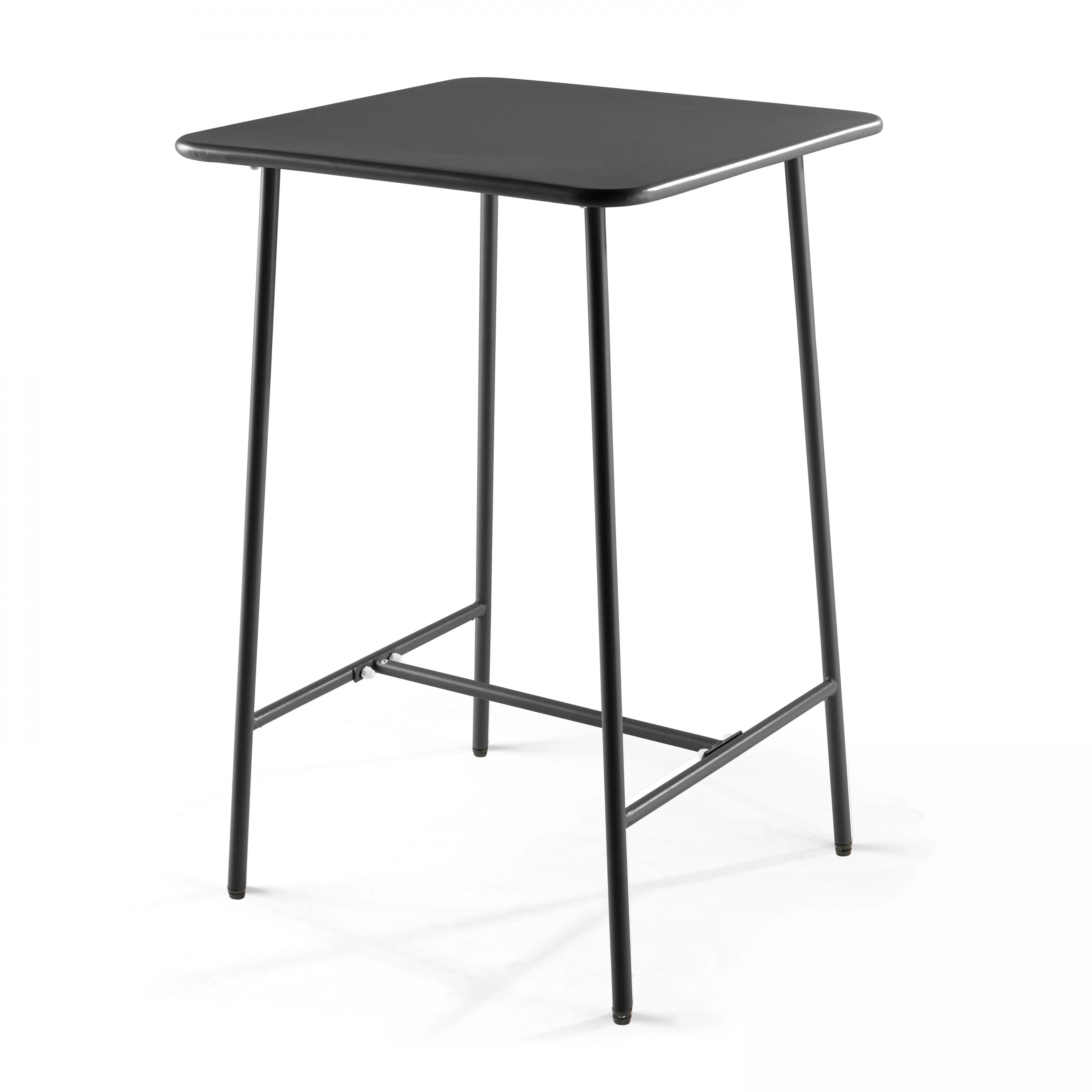 Illustration numéro 2 du produit Ensemble table de bar et 4 chaises hautes en métal anthracite