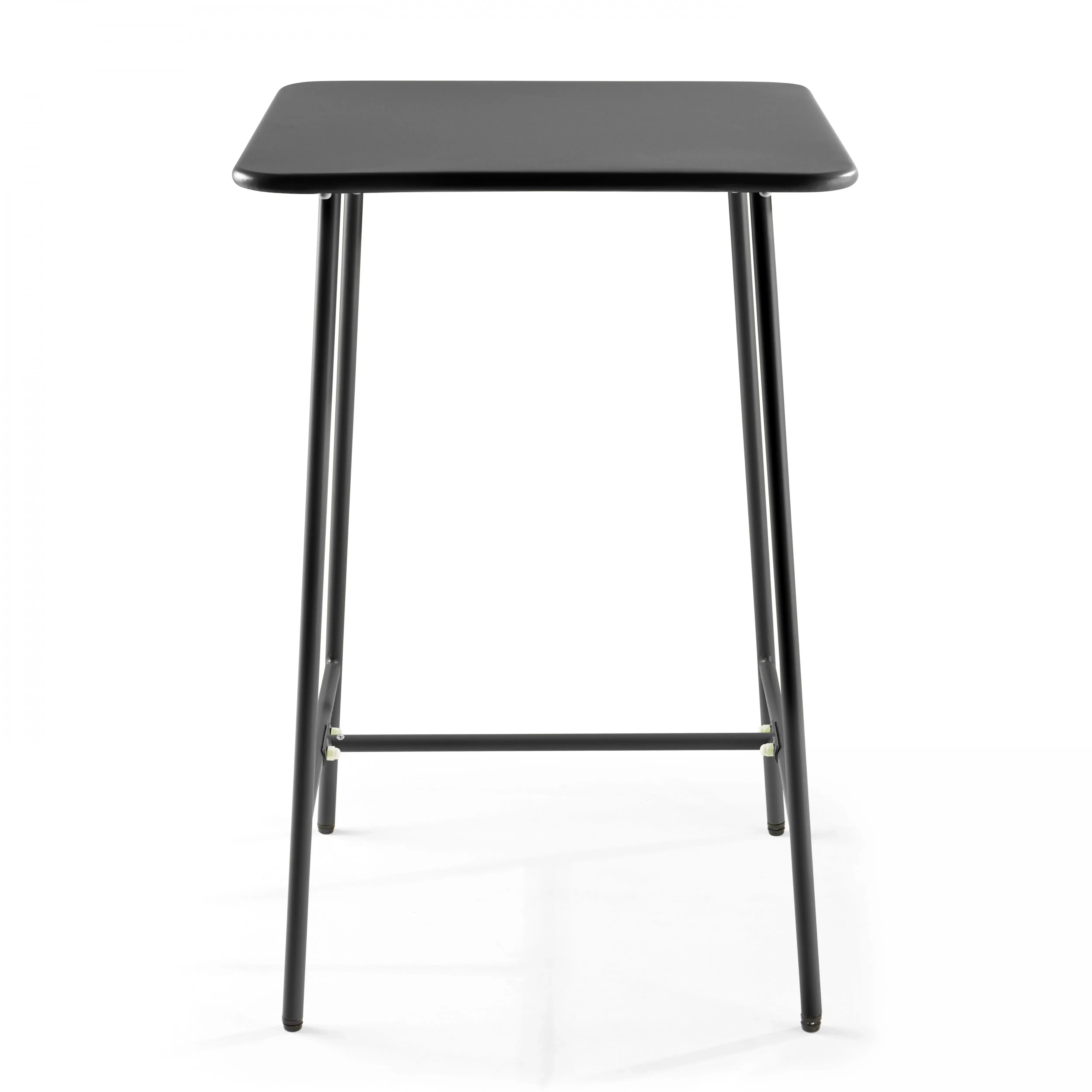 Illustration numéro 2 du produit Table de bar carrée en acier gris anthracite