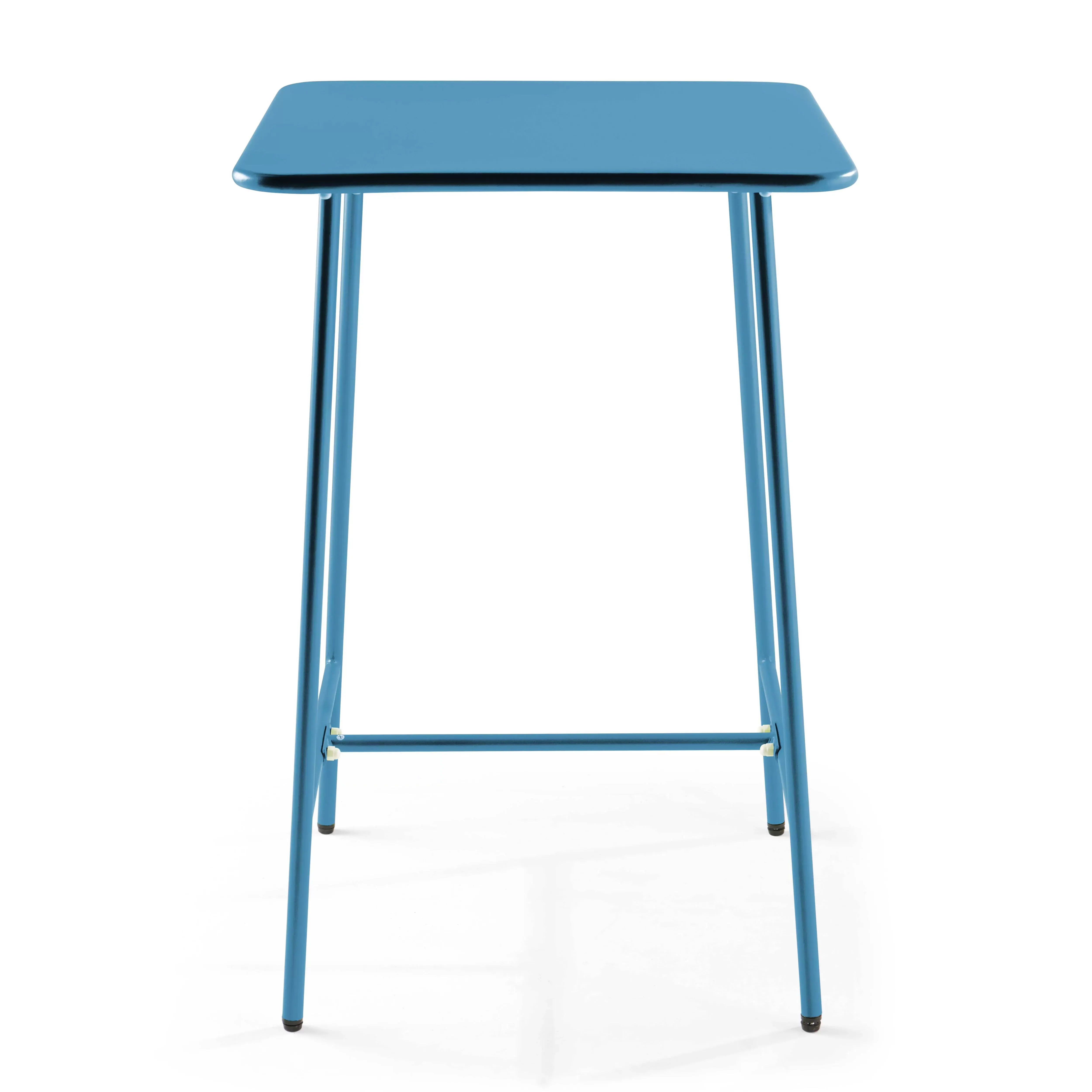 Illustration numéro 2 du produit Table haute de jardin carrée en acier bleu pacific