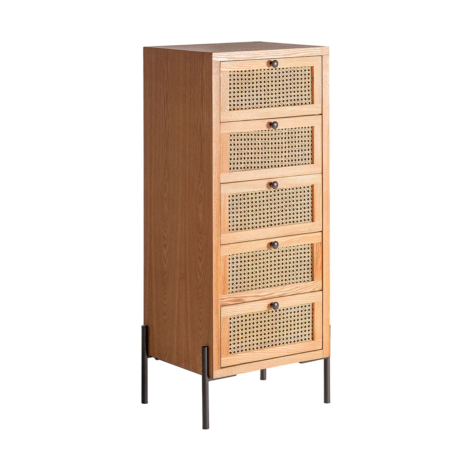 Illustration numéro 2 du produit Chiffonier en bois mdf noir  en 45x40x115 cm
