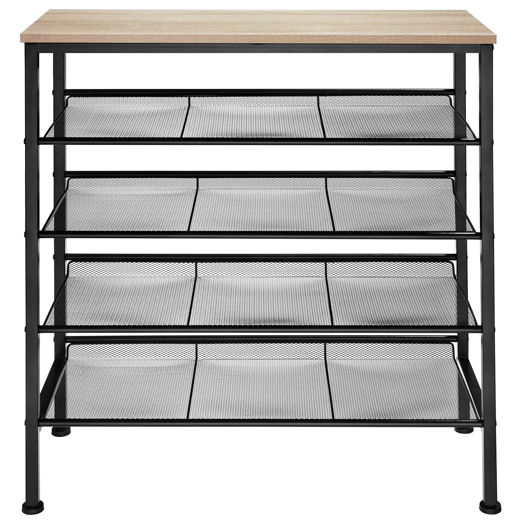 Illustration numéro 2 du produit Étagère à chaussures Style industriel 755x305x855cm Bois clair