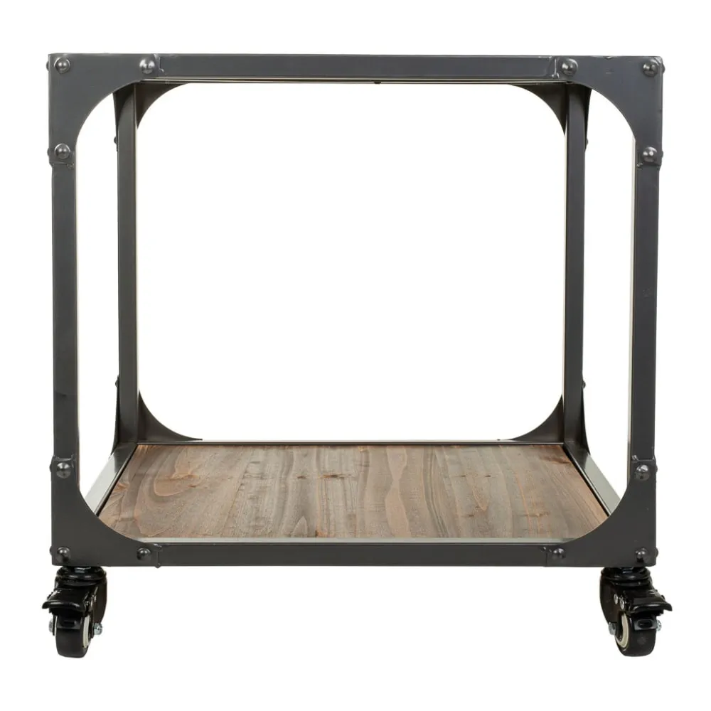 Illustration numéro 2 du produit Table en métal et bois 50x50x50h cm