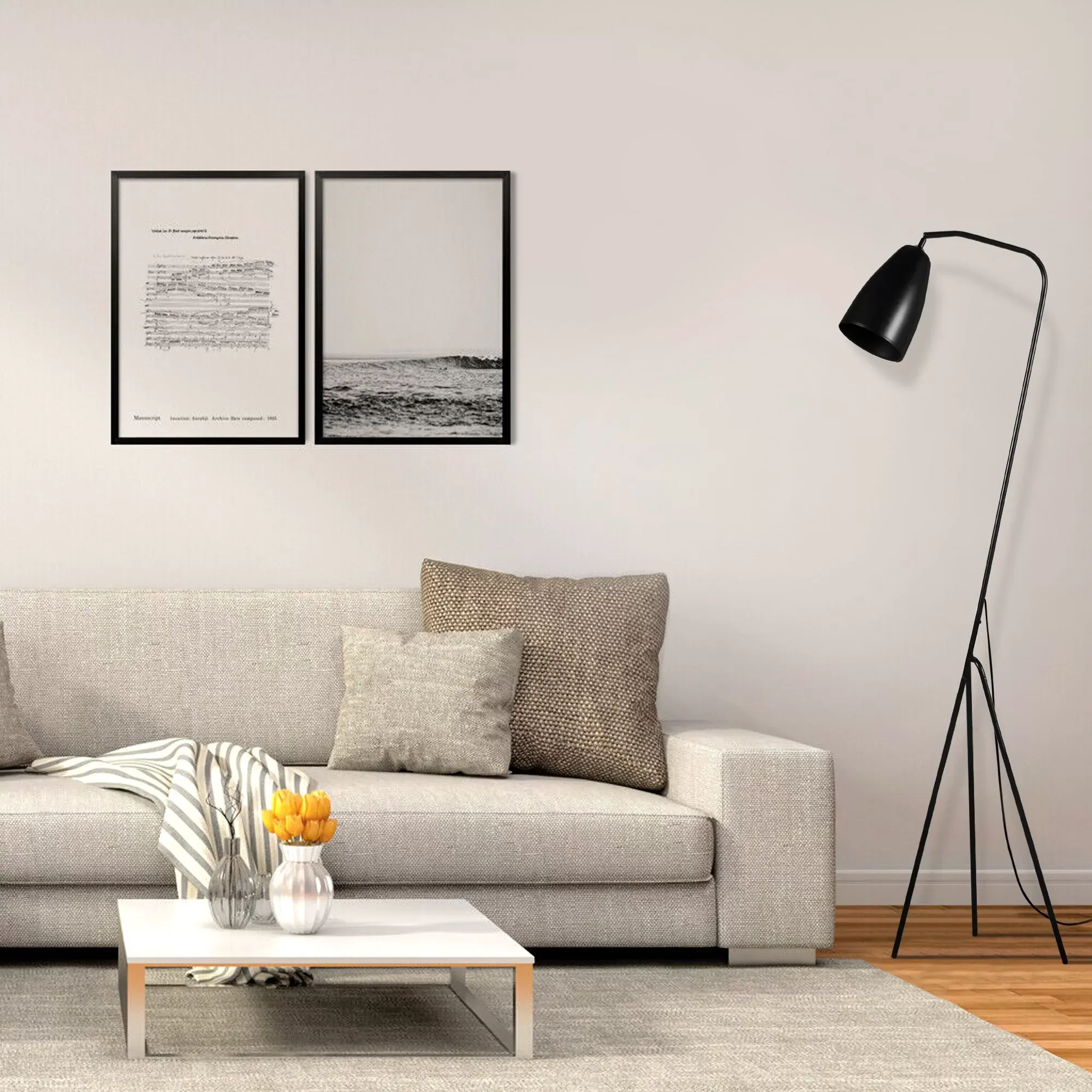 Illustration numéro 2 du produit Lampadaire  métal,Noir ,H 155xD40x P 40cm