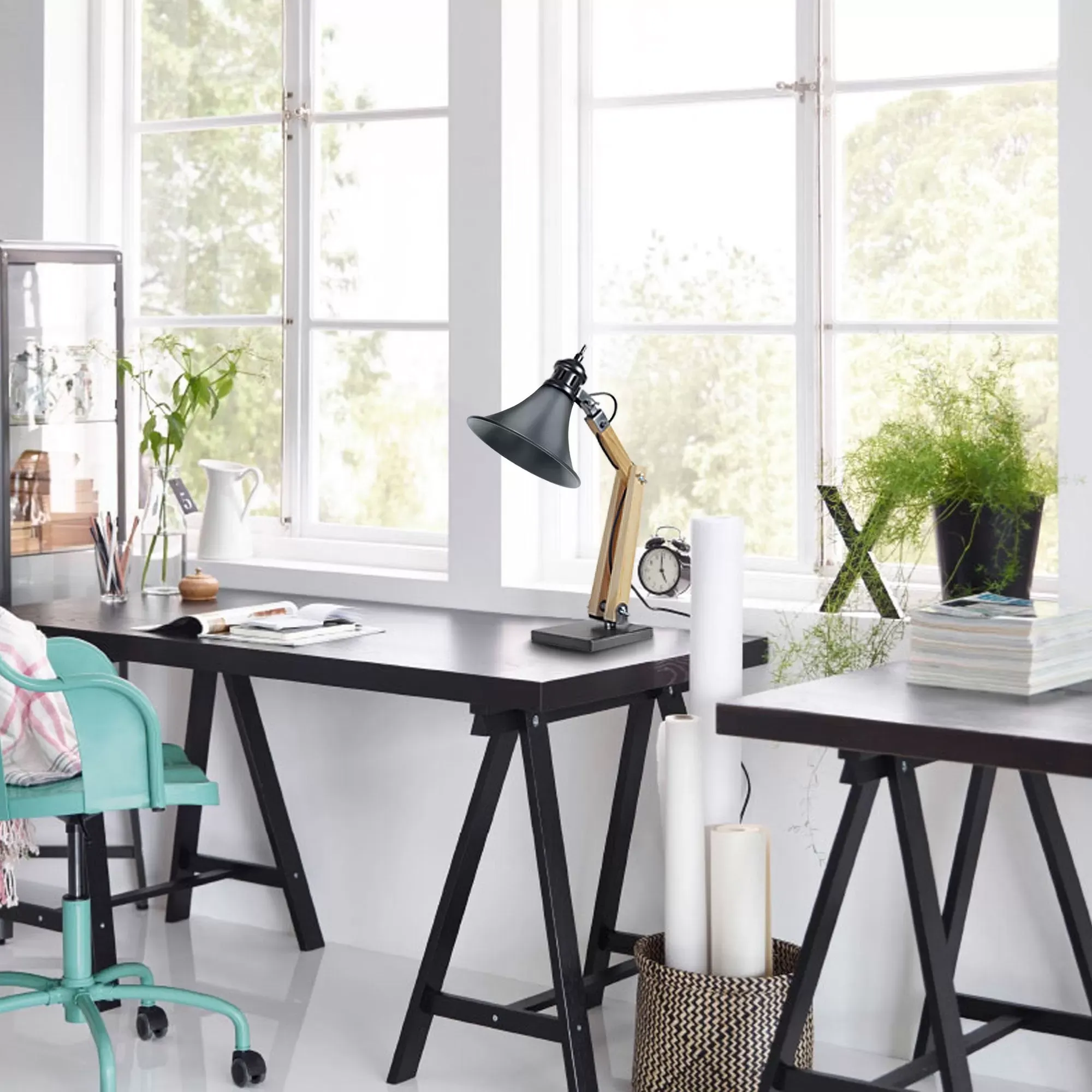 Illustration numéro 2 du produit Lampe de bureau métal naturel  et anthracite