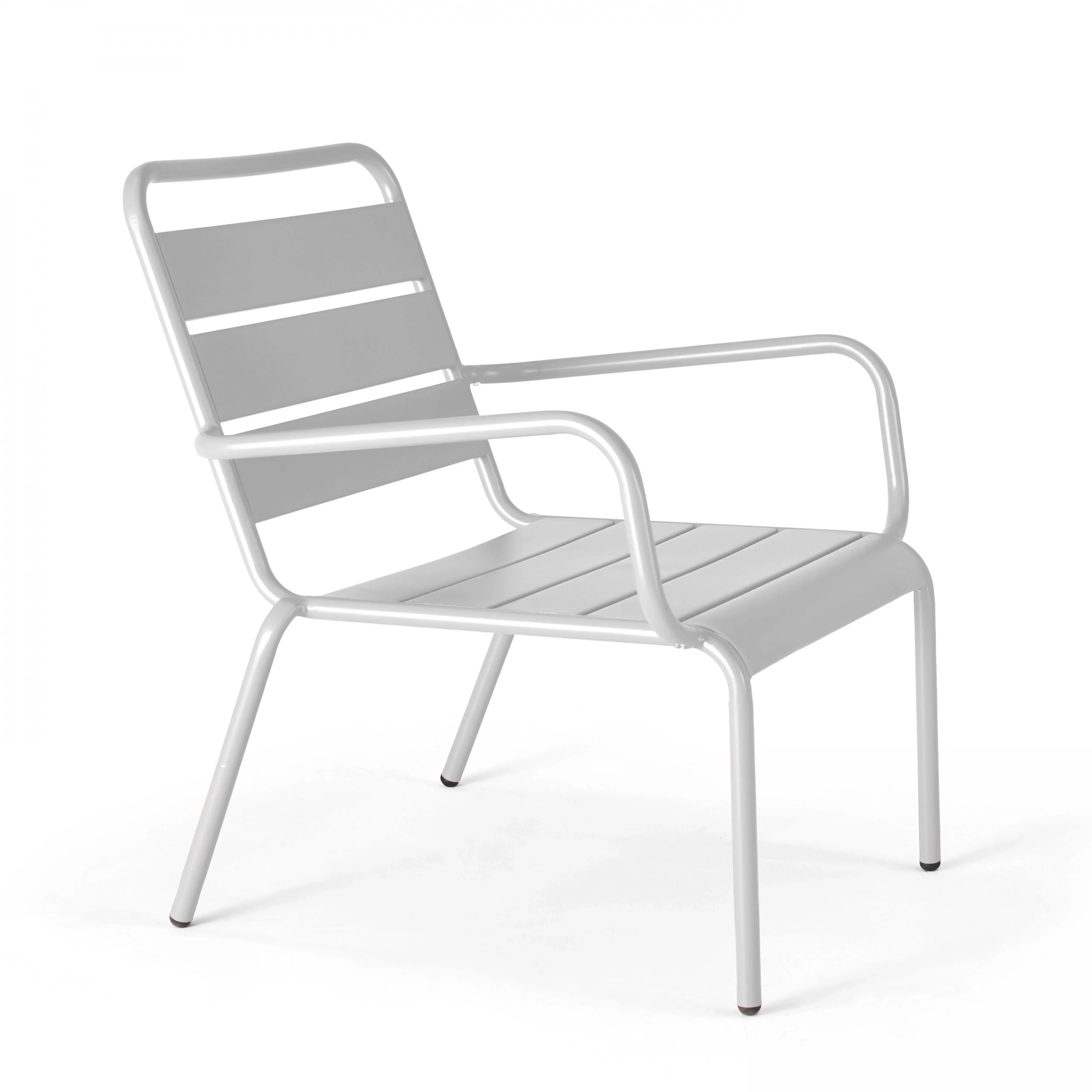 Illustration numéro 2 du produit Lot de 2 fauteuils relax avec repose-pieds en métal blanc