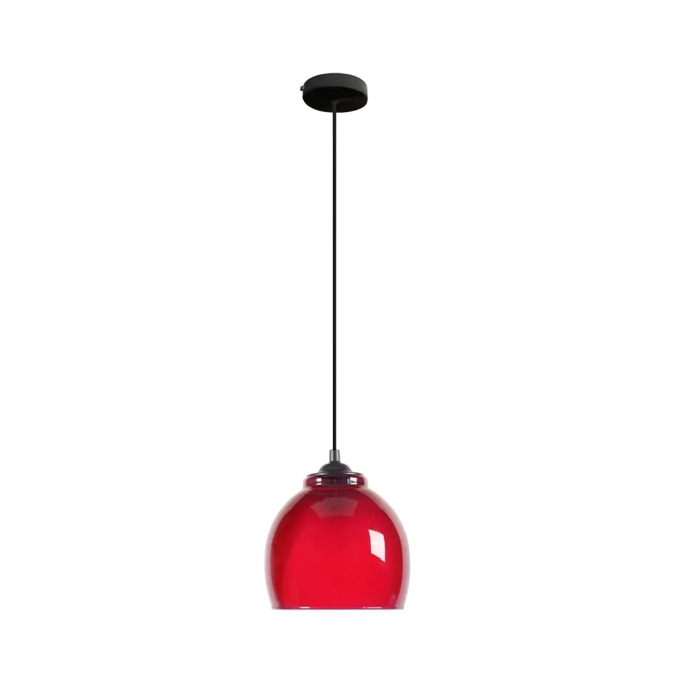 Illustration numéro 2 du produit Suspension  verre,Rouge ,H70xD 14,5xP14,5cm
