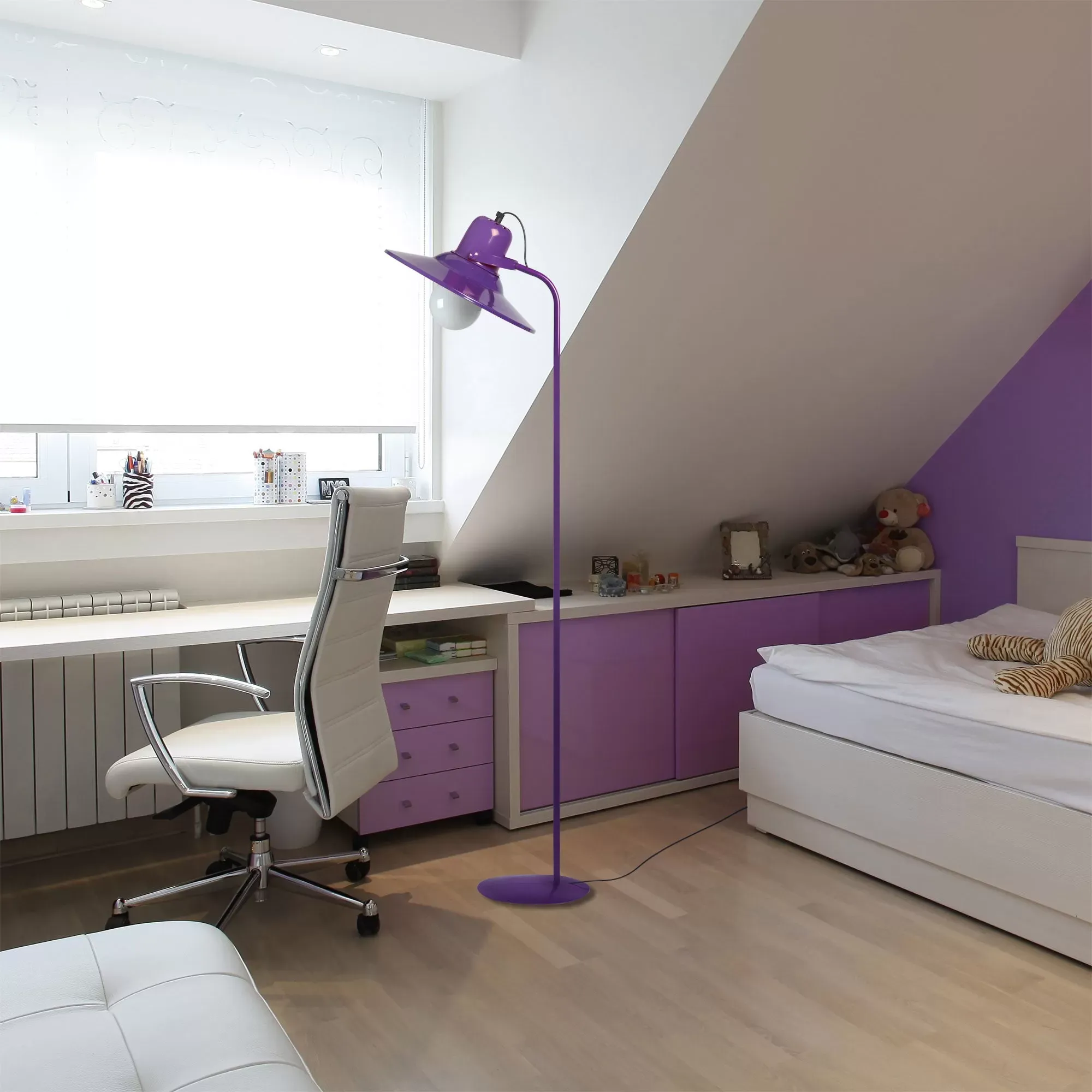Illustration numéro 2 du produit Lampadaire liseuse  métal,Violet ,H150xD29xP29cm