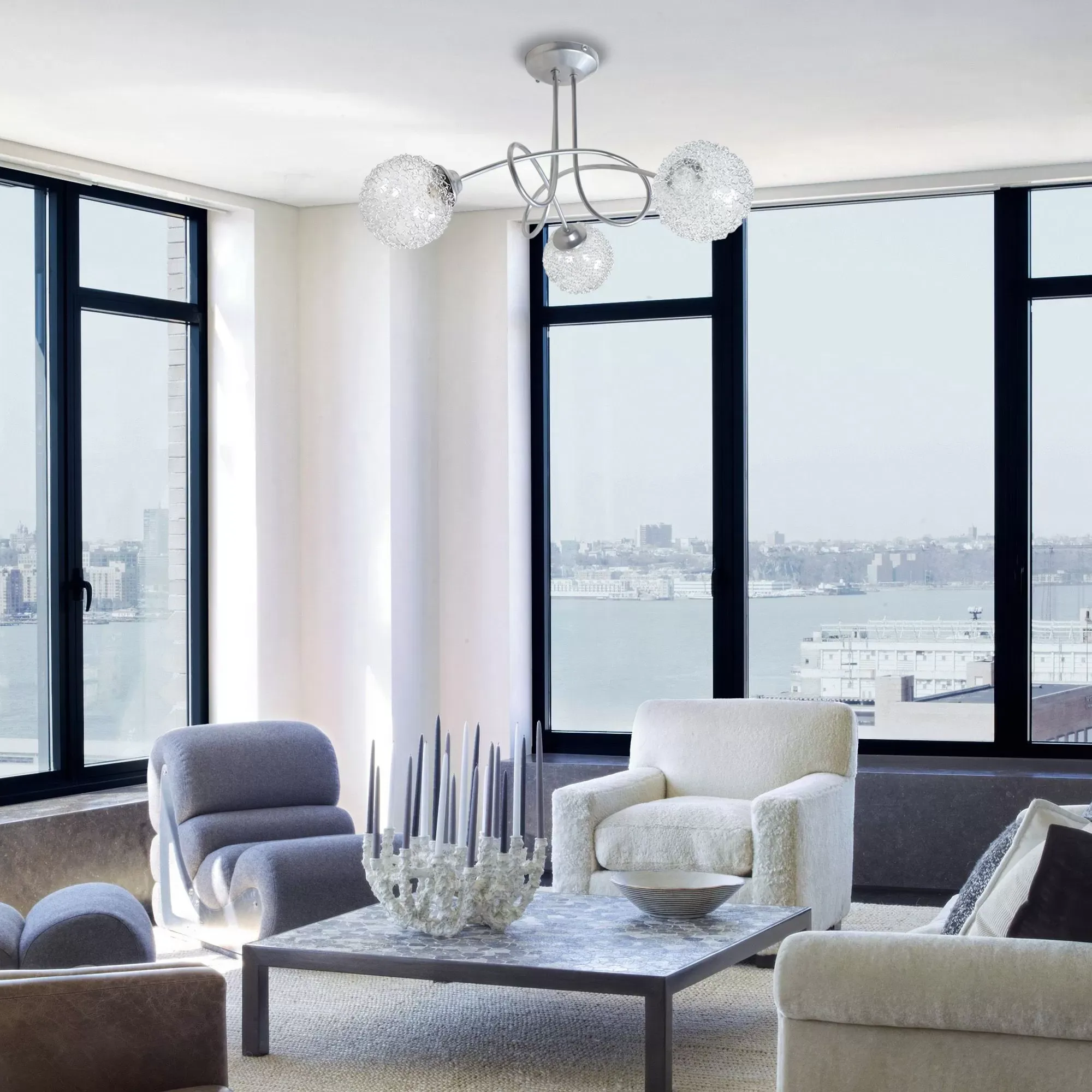 Illustration numéro 2 du produit Lustre métal aluminium