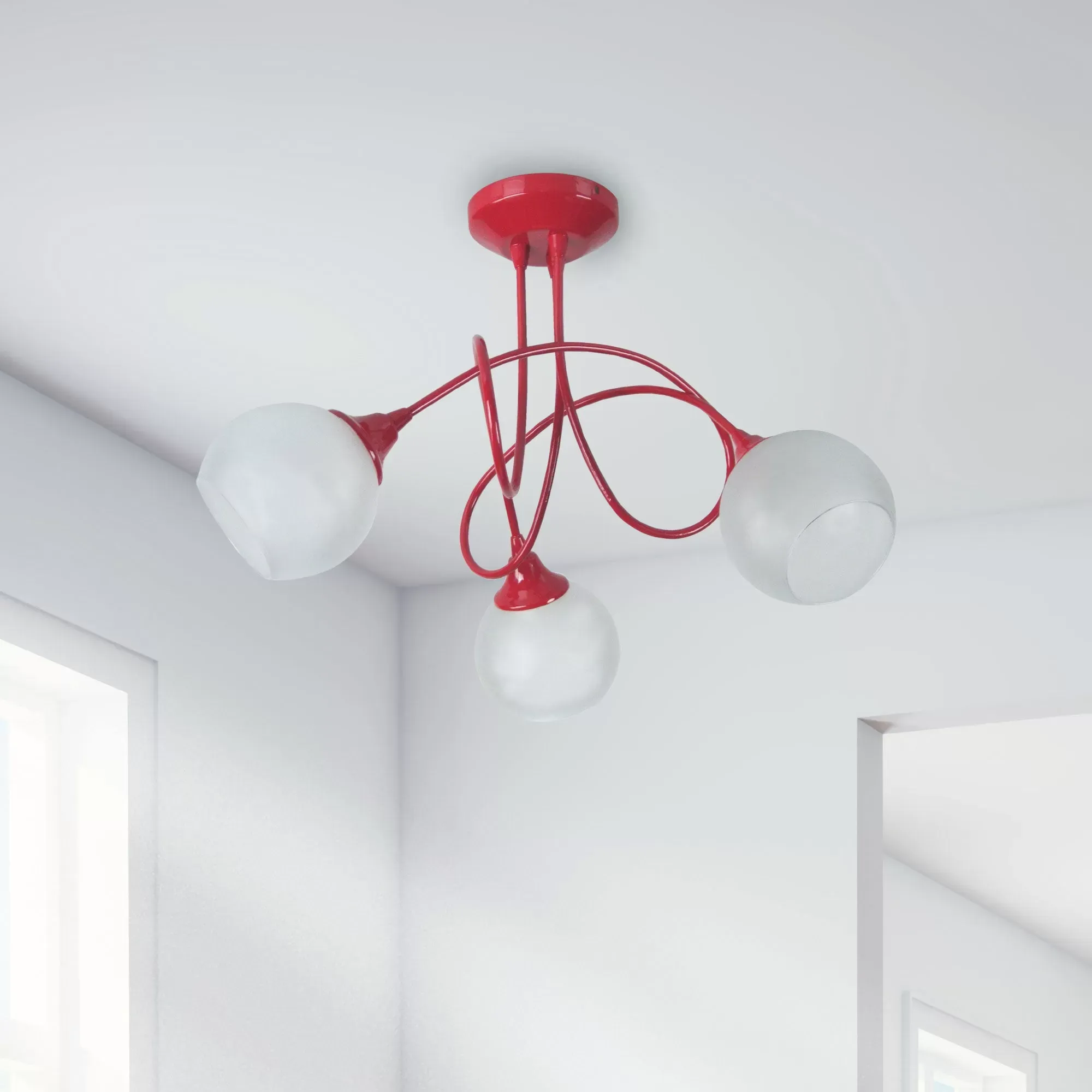 Illustration numéro 2 du produit Lustre métal rouge