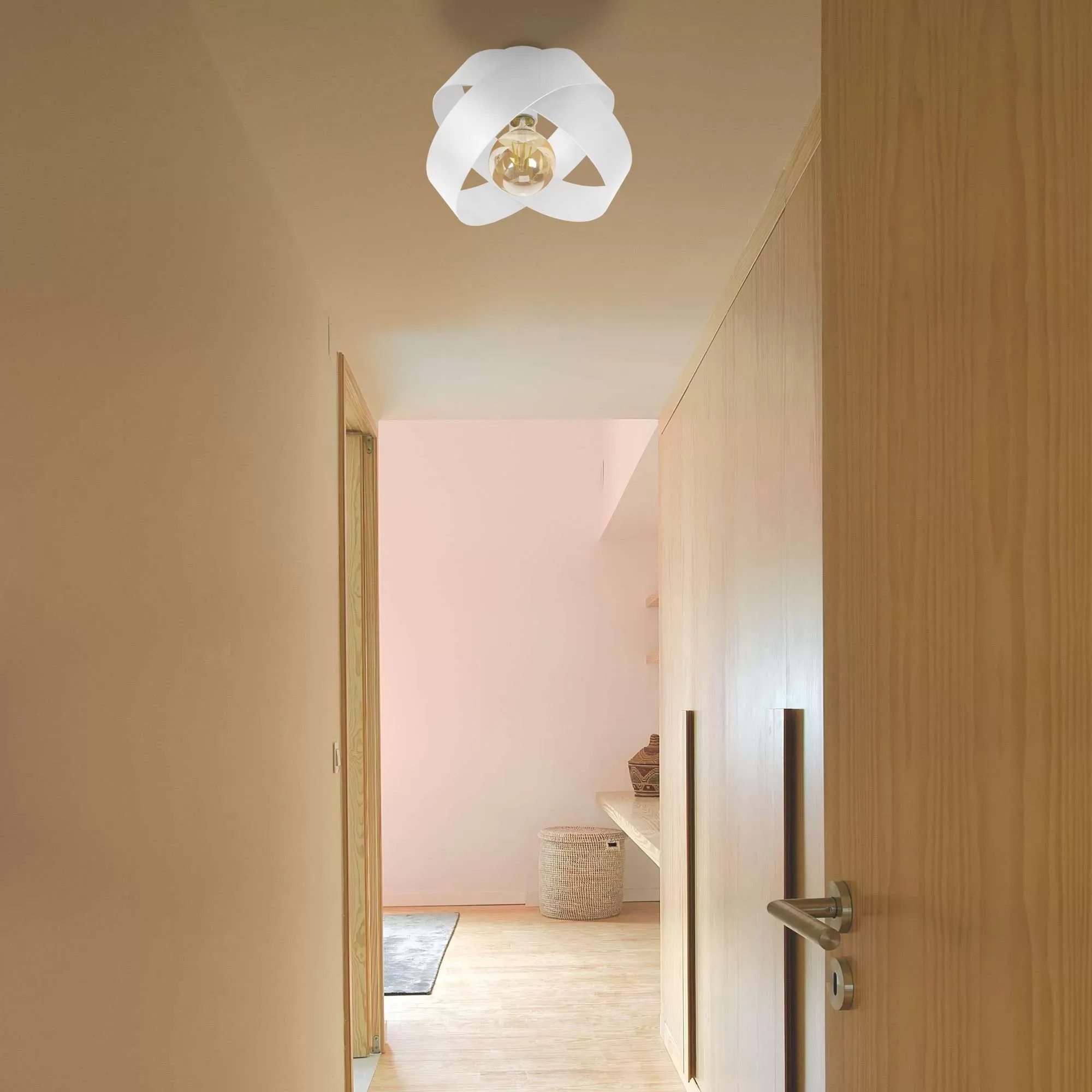 Illustration numéro 2 du produit Plafonnier  métal,Blanc  ,H 22x D25xP25cm