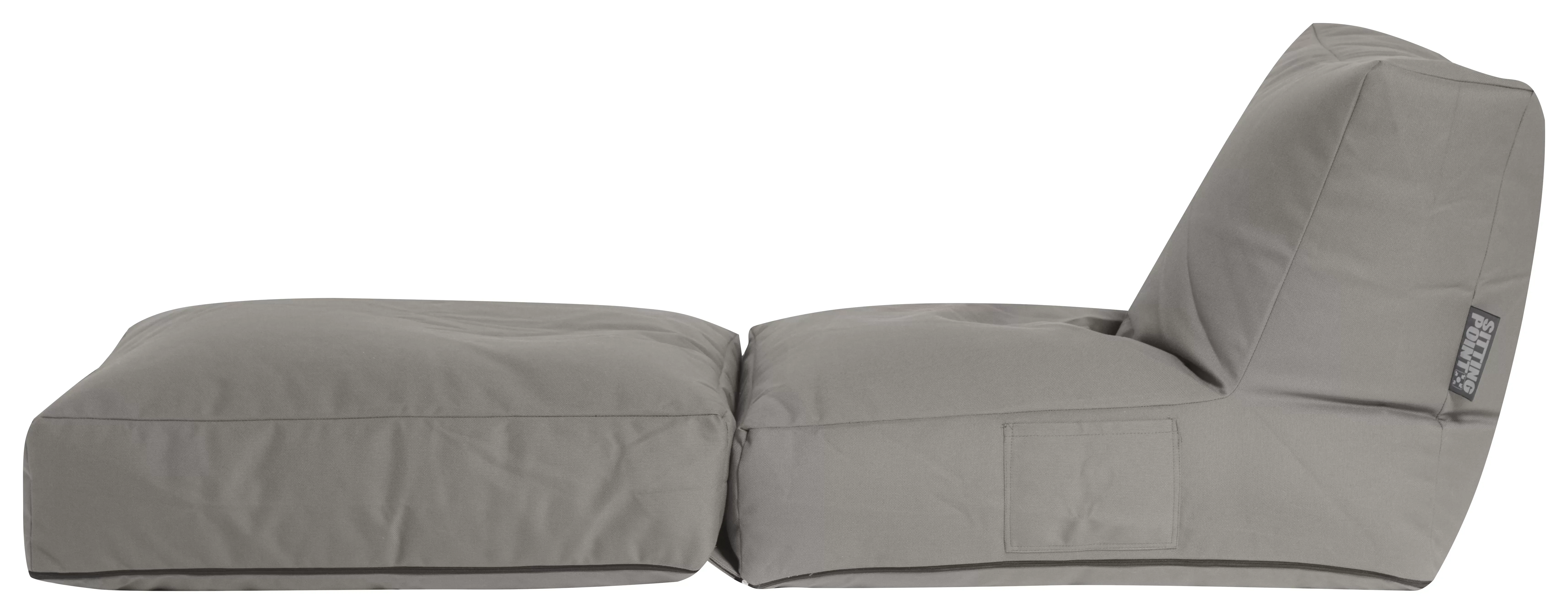 Illustration numéro 2 du produit Pouf extérieur super qualité Dralon gris, dossier dépliable 90x70x80cm