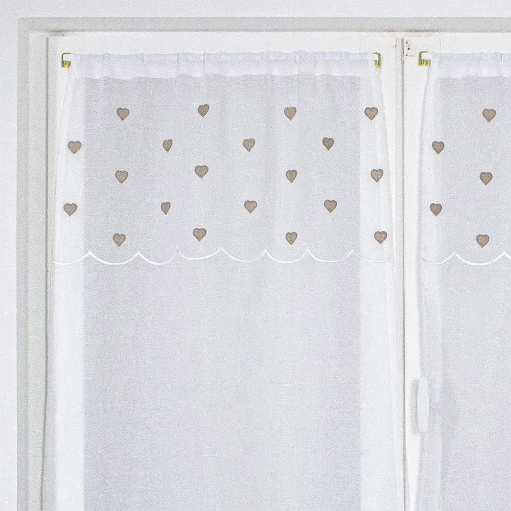 Illustration numéro 2 du produit Paire vitrages beige 60x160cm