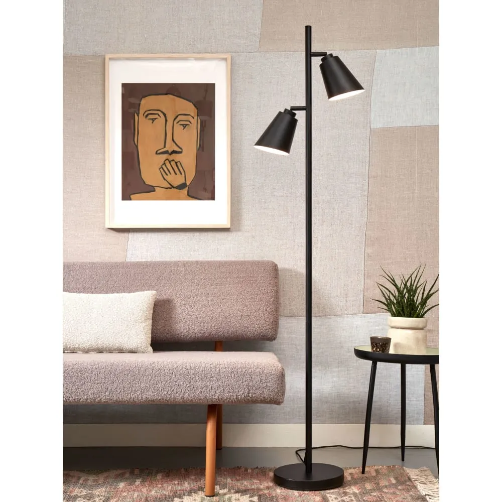 Illustration numéro 2 du produit Lampadaire métal noir 45x25x162cm