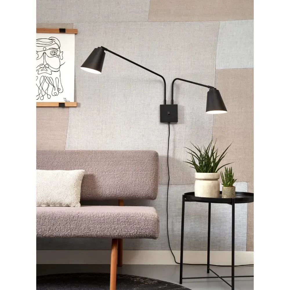 Illustration numéro 2 du produit Applique métal noir 130x60x49cm