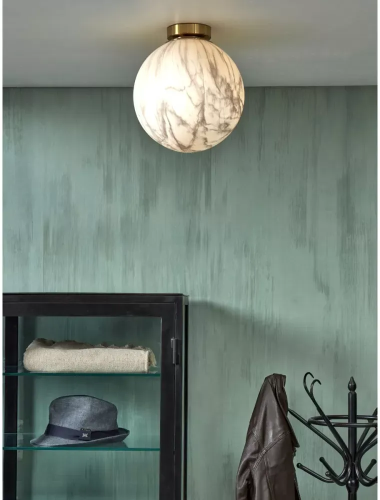 Illustration numéro 2 du produit Plafonnier verre couleur or Ø28cm