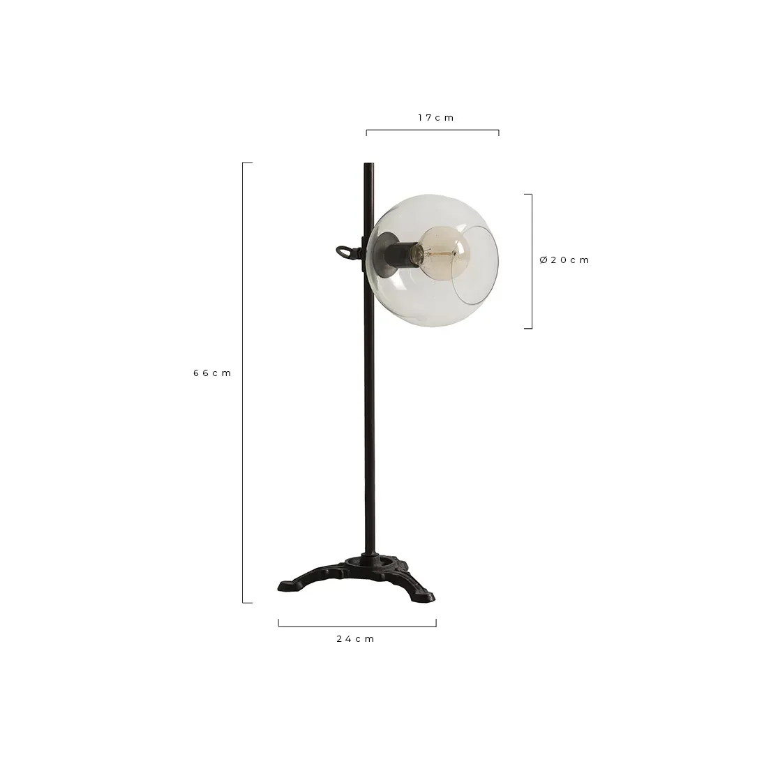 Illustration numéro 2 du produit Lampe de salon en fer noir 26x26x66 cm