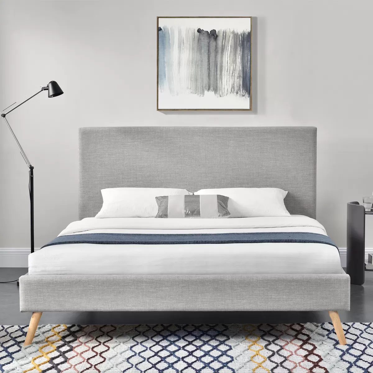 Illustration numéro 2 du produit Lit Scandinave gris-160 x 200 (cm)