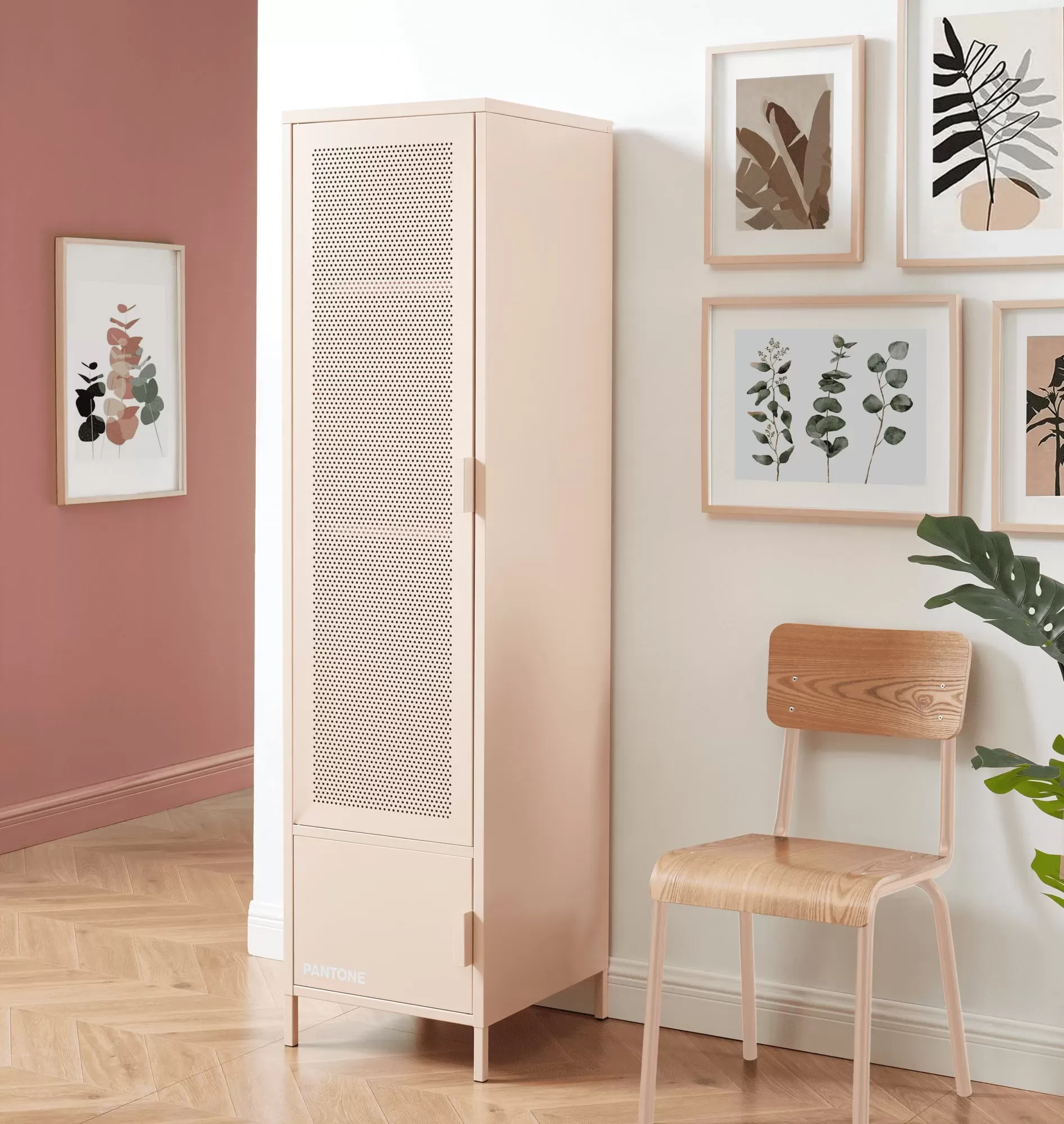 Illustration numéro 2 du produit Vestiaire métal rose blush h180cm