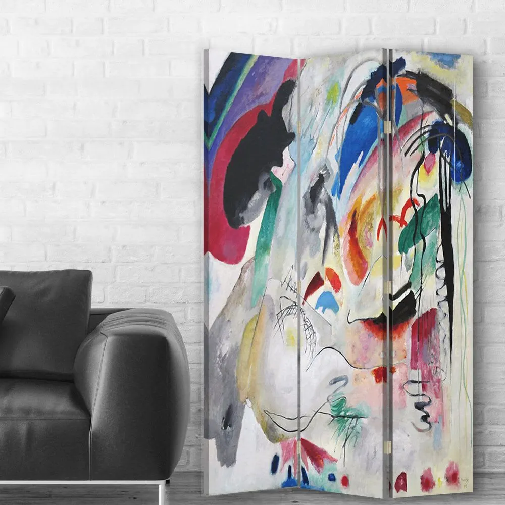 Illustration numéro 2 du produit Paravent Improvisation - Wassily Kandinsky cm 110x150 (3 volets)