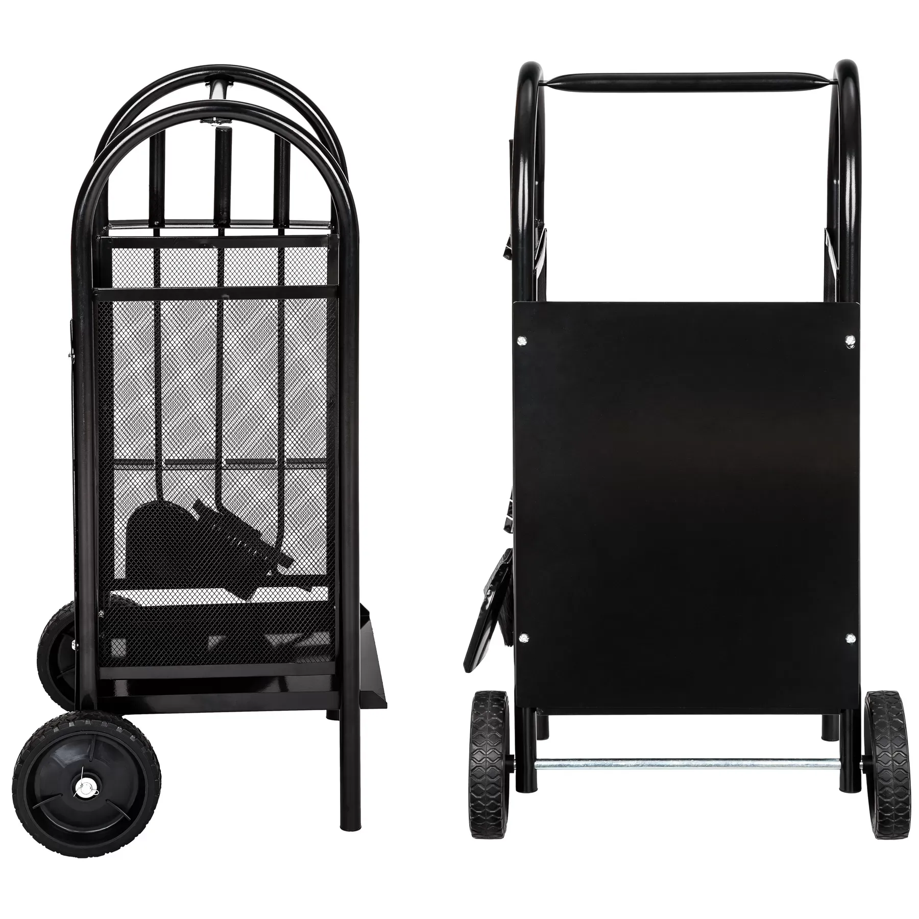 Illustration numéro 2 du produit Porte bûches en acier pour cheminée capacité de charge 35 kg noir