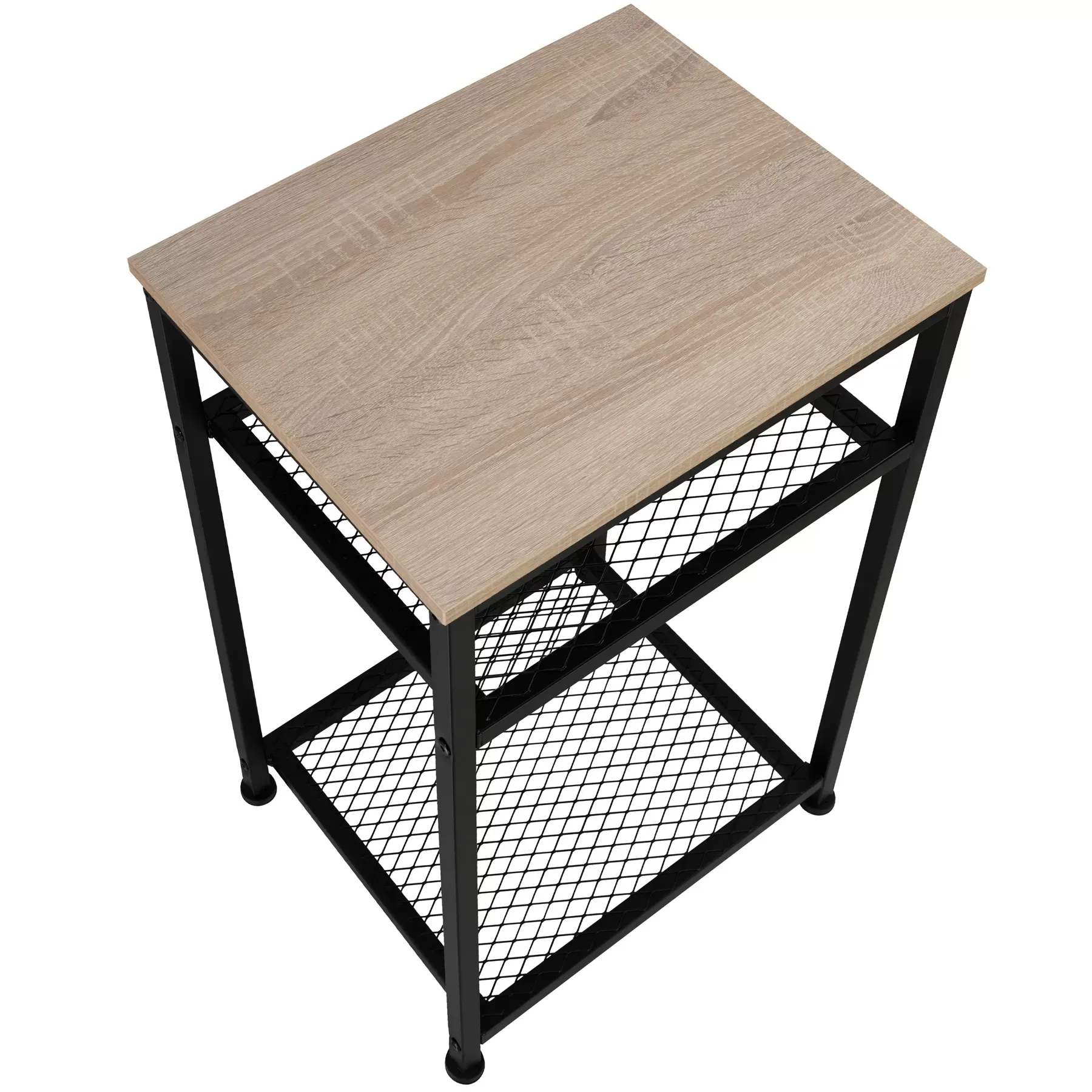 Illustration numéro 2 du produit Table d'appoint Style industriel 45,5 x 36 x 75,5 cm bois clair