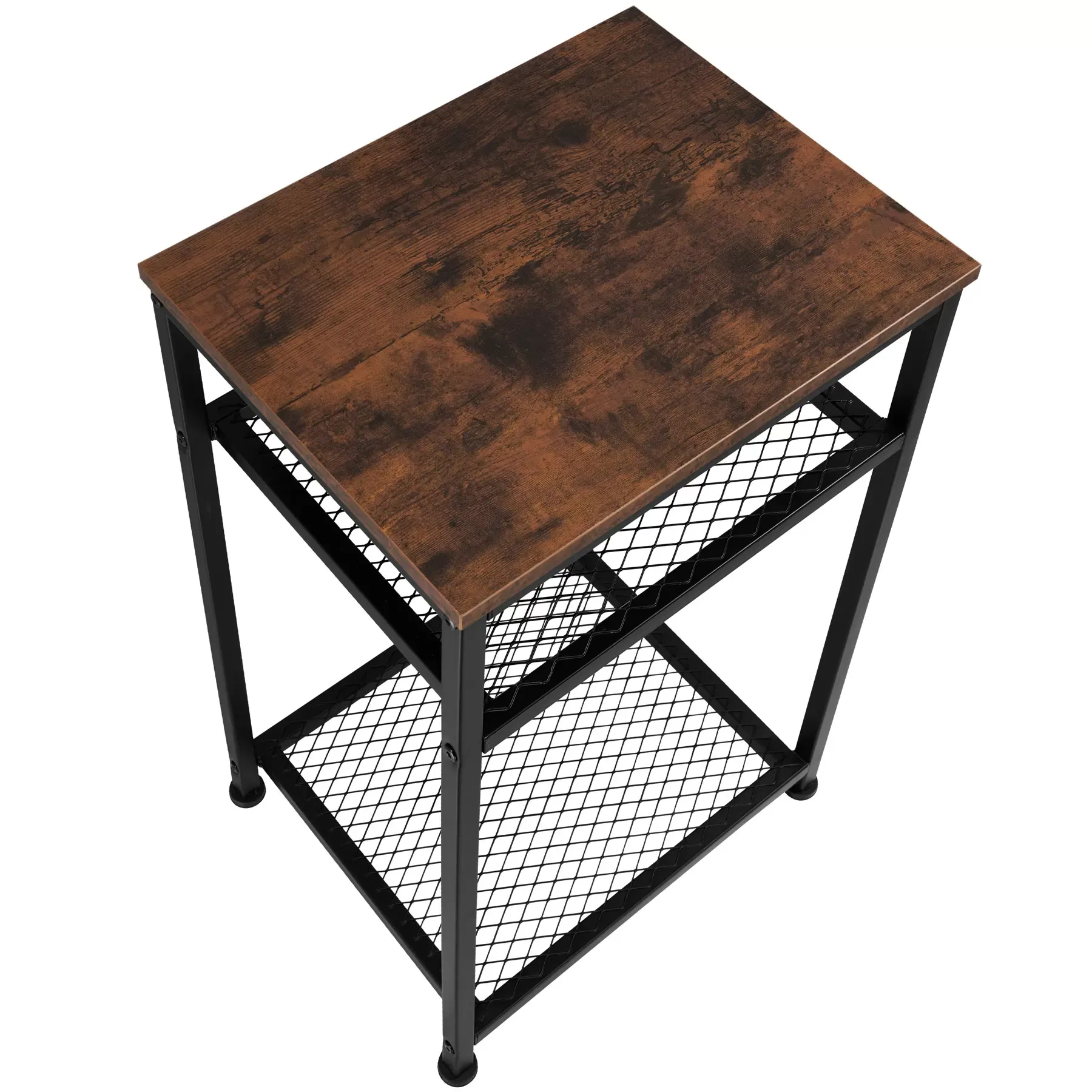 Illustration numéro 2 du produit Table d'appoint Style industriel 45,5 x 36 x 75,5 cm bois foncé