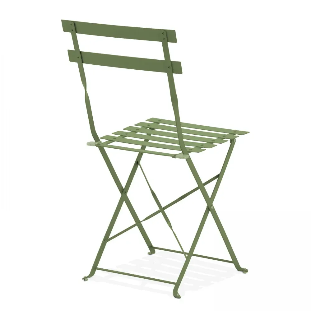Illustration numéro 2 du produit Table de jardin et 2 chaises acier vert cactus