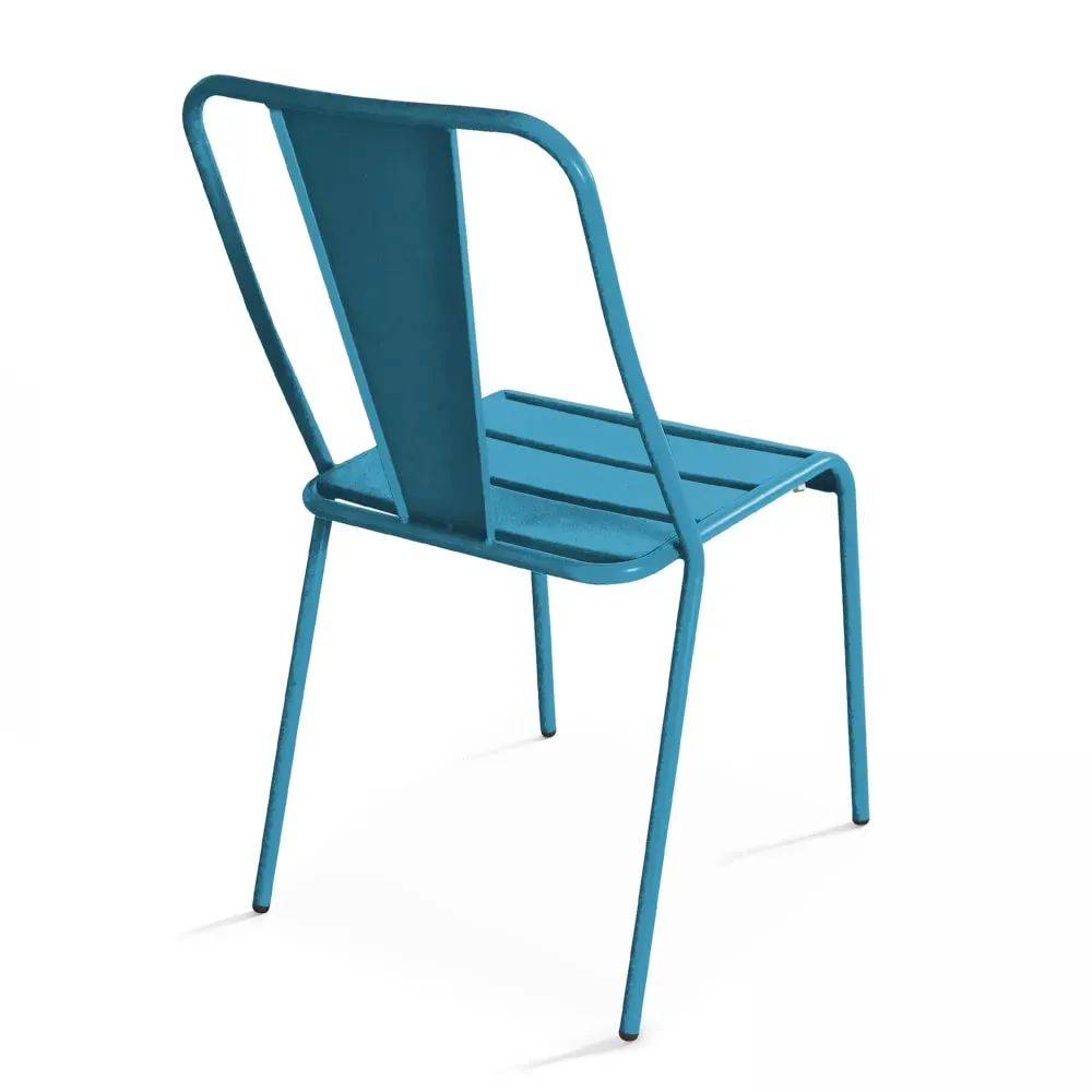 Illustration numéro 2 du produit Chaise de jardin en métal bleu pacific