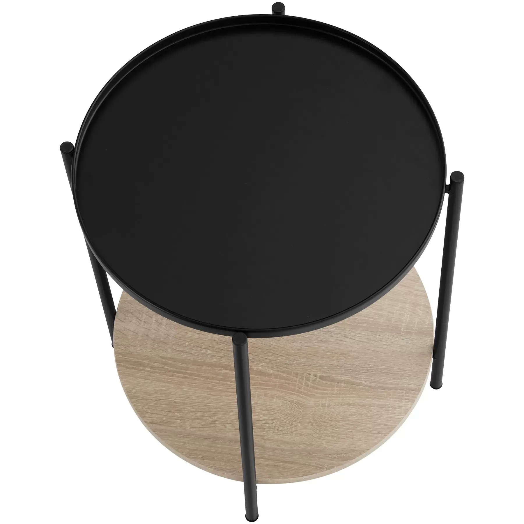 Illustration numéro 2 du produit Table d'appoint Style industriel 45,5 x 54,5 cm bois clair