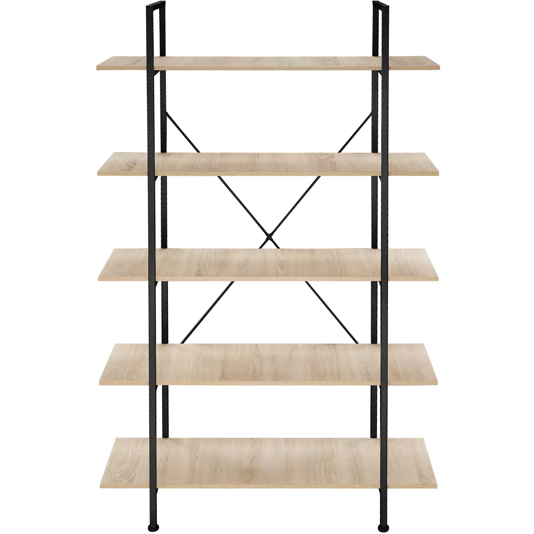 Illustration numéro 2 du produit Étagère bibliothèque style industriel anti-basculement bois clair