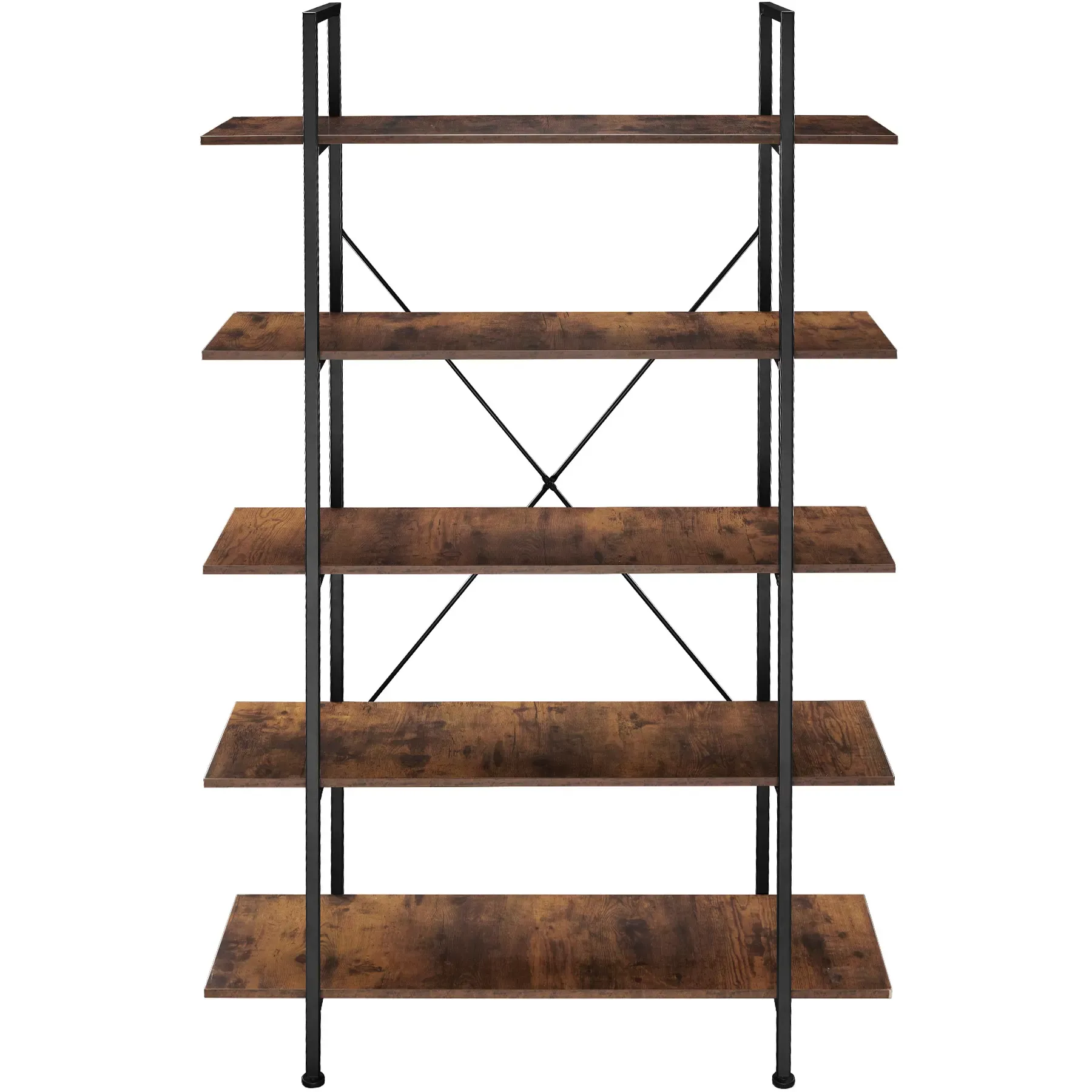 Illustration numéro 2 du produit Étagère bibliothèque style industriel anti-basculement bois foncé