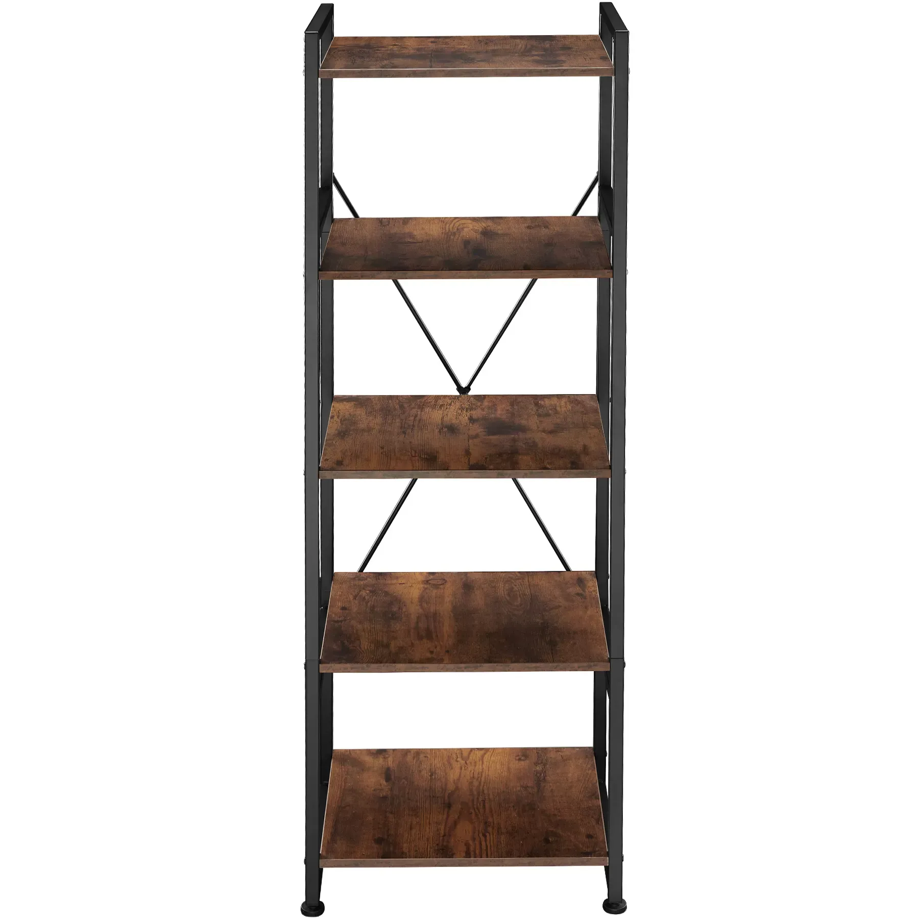 Illustration numéro 2 du produit Étagère style industriel protection antibasculement incluse bois foncé