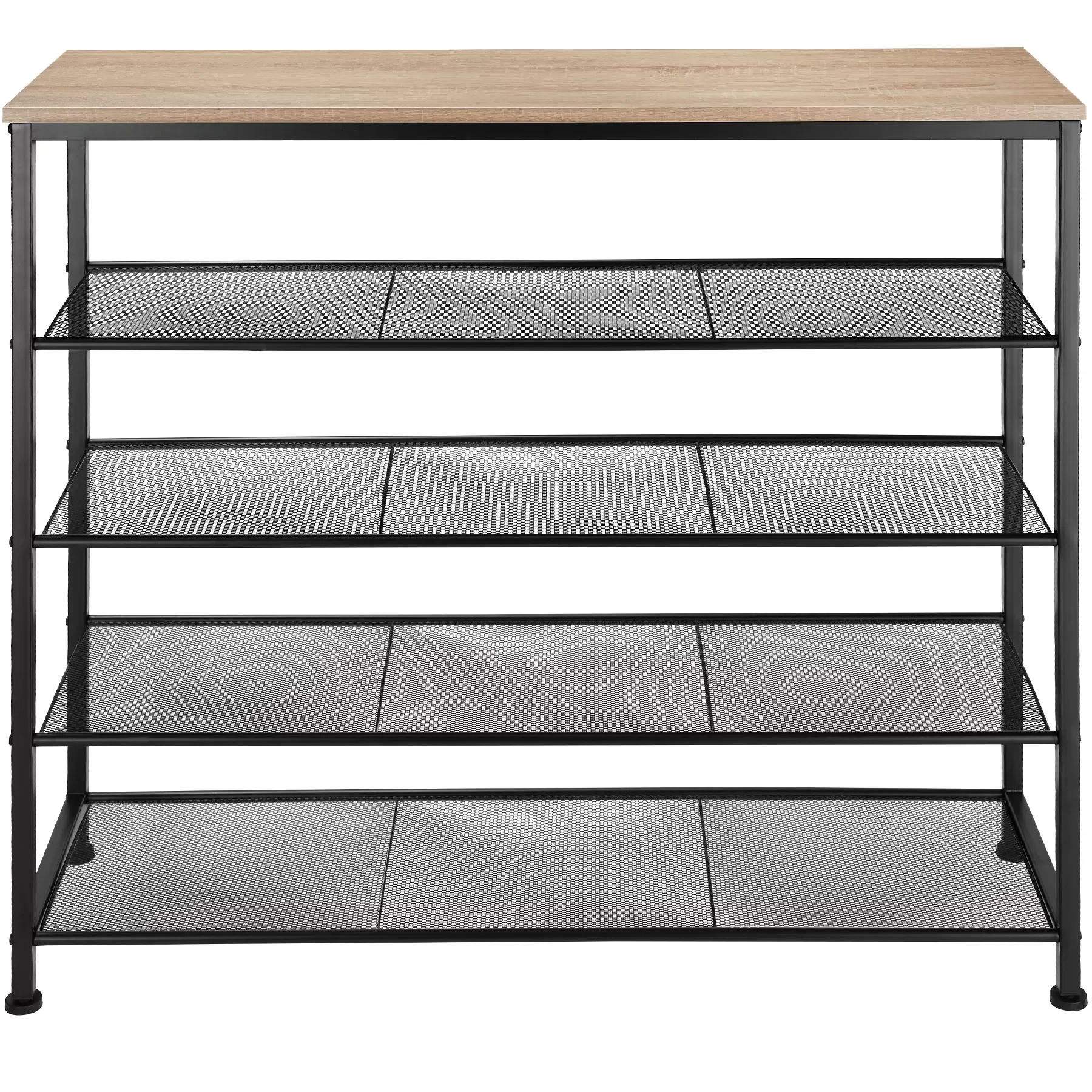 Illustration numéro 2 du produit Étagère à chaussures Style industriel 100 x 305 x 93 cm Bois clair