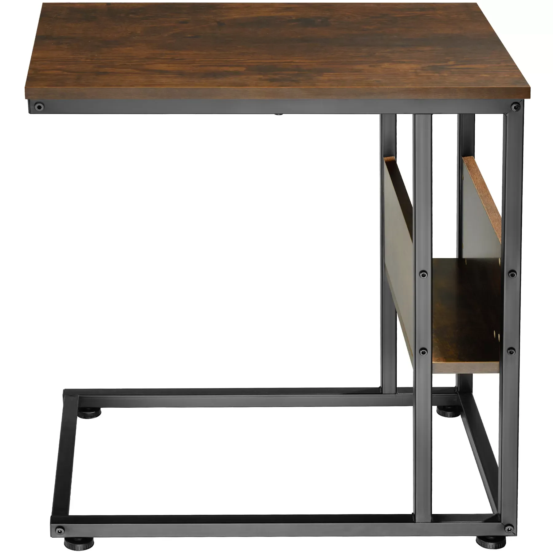 Illustration numéro 2 du produit Table d'appoint Style industriel 55 x 36,5 x 60 cm bois foncé